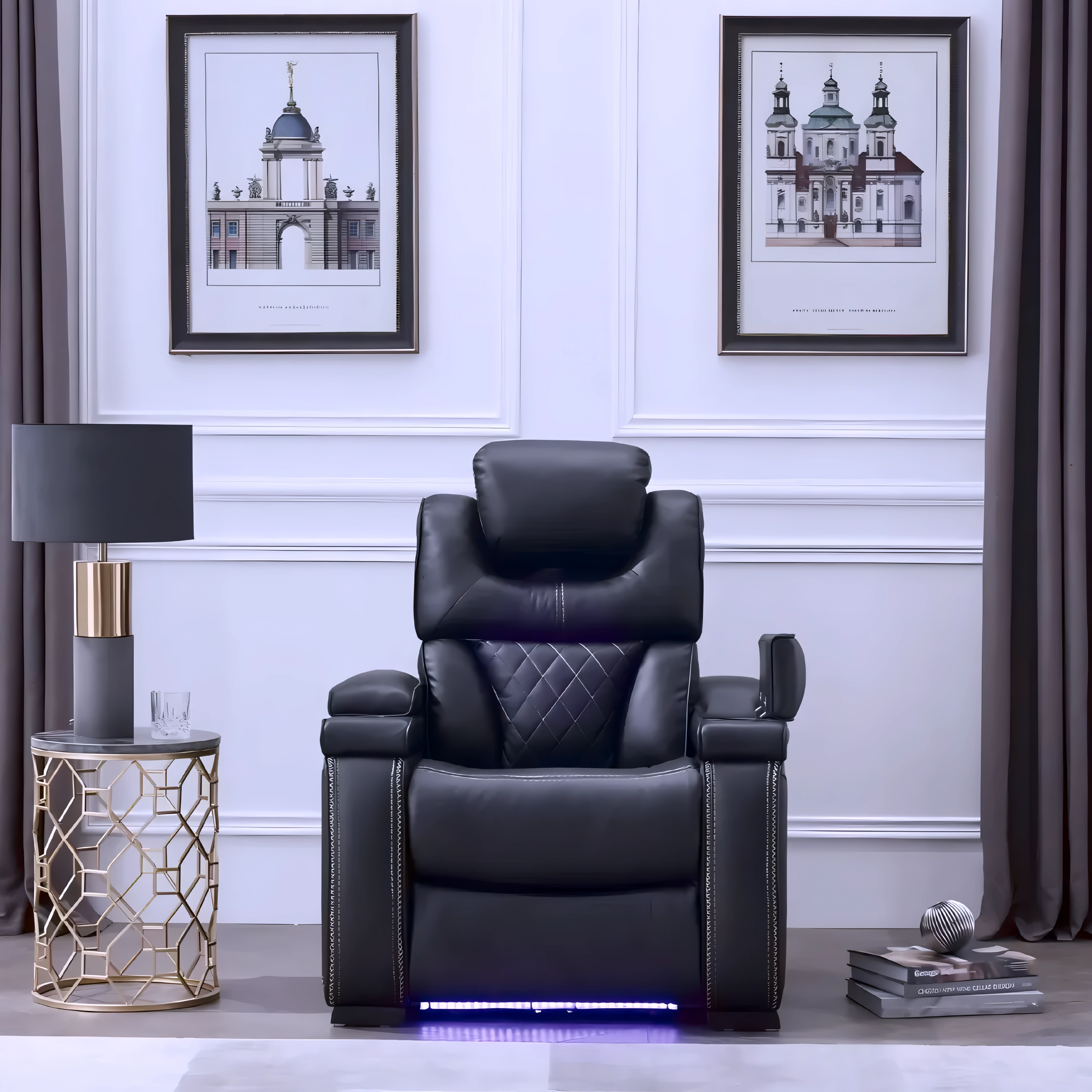 Marvik – Power Recliner Set – Leather-Gel – Black