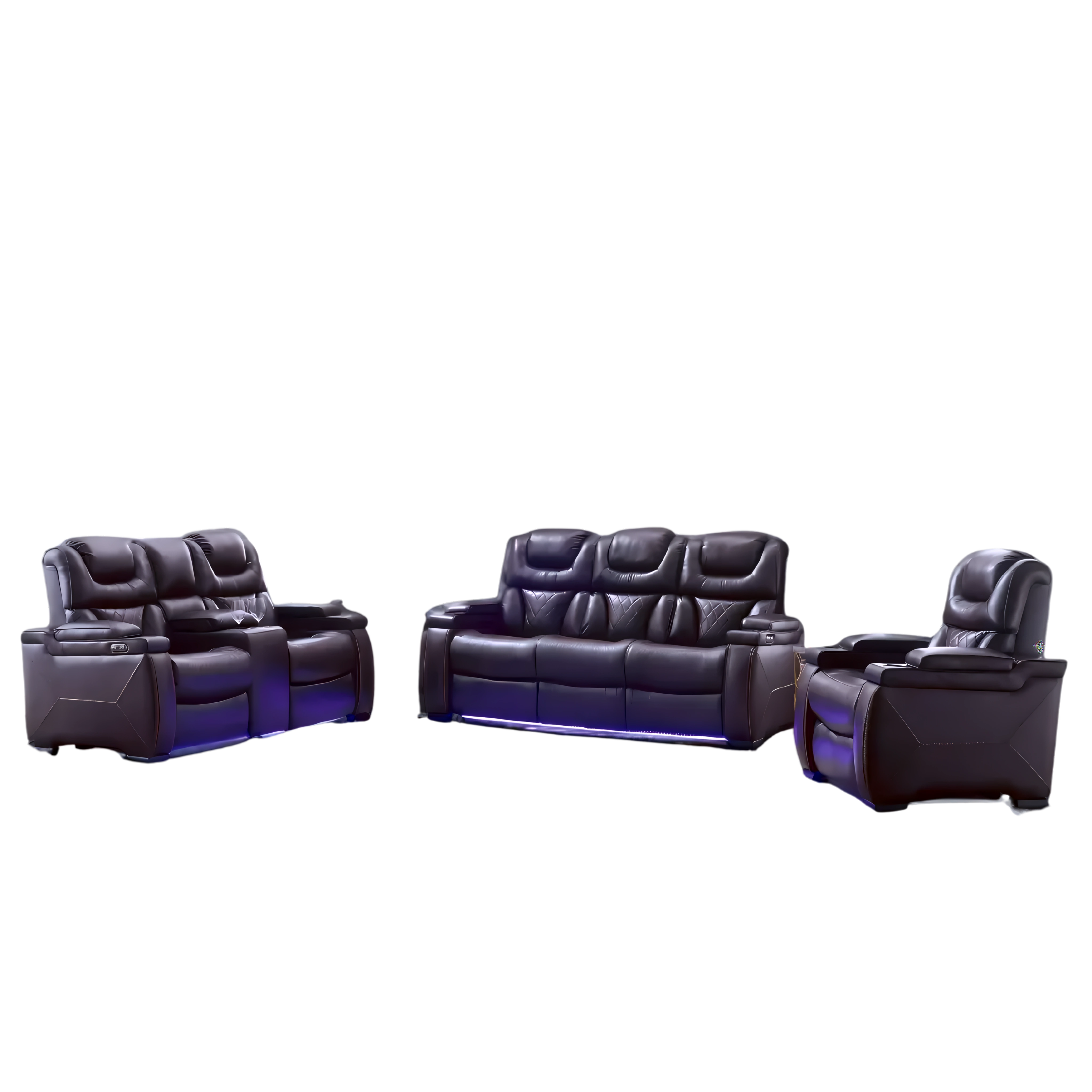 Marvik – Power Recliner Set – Leather-Gel – Brown