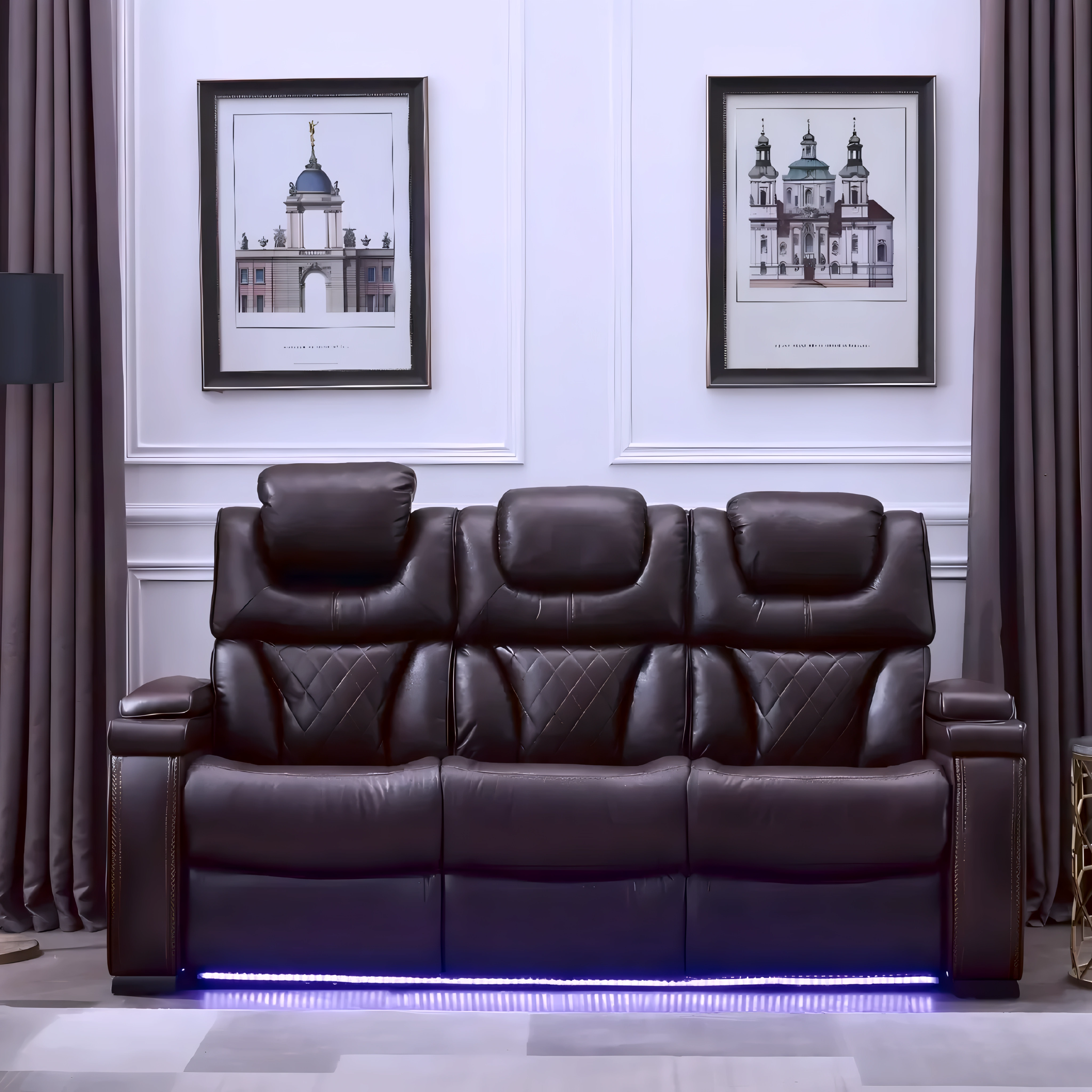 Marvik – Power Recliner Set – Leather-Gel – Brown