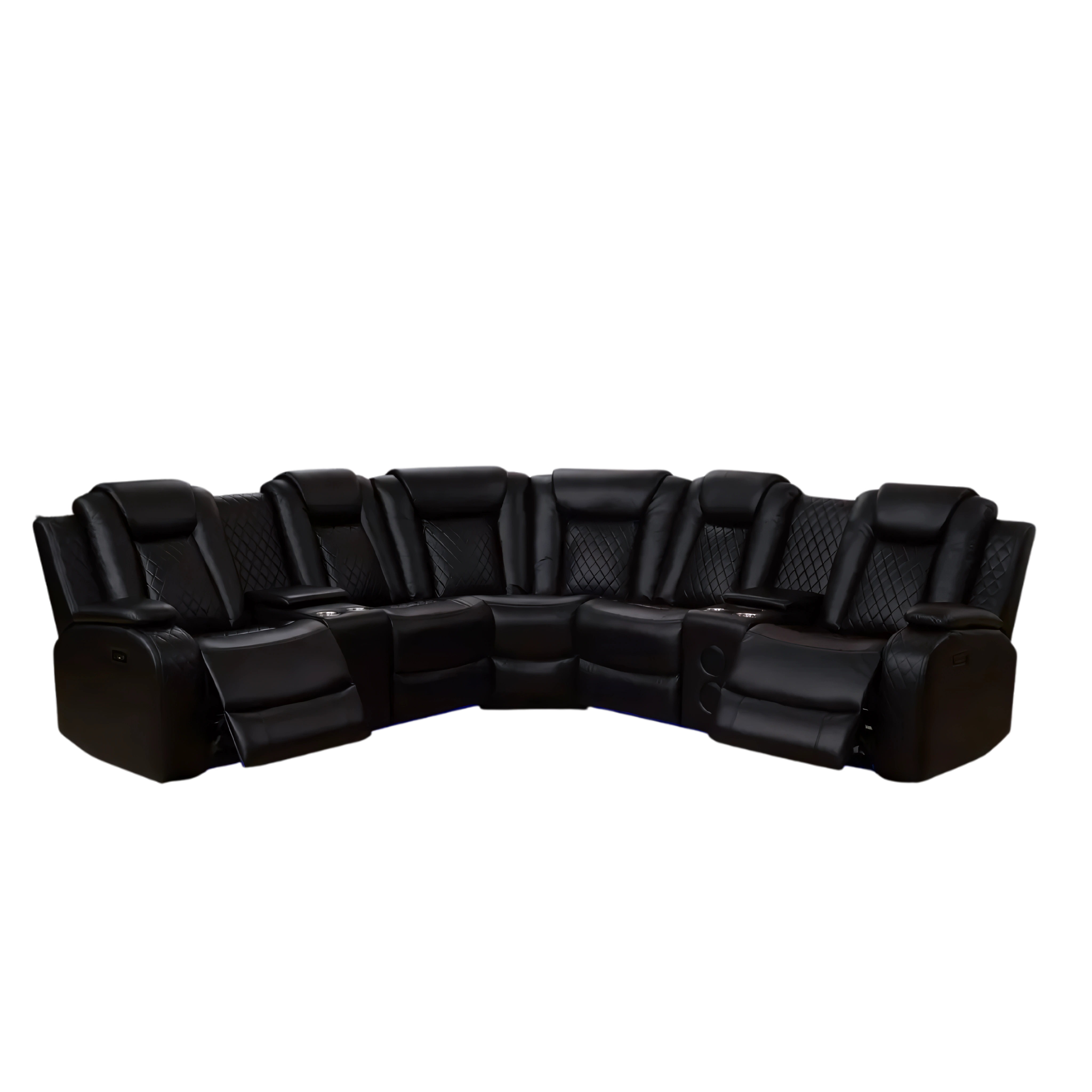 Merkan – Modular Power Recliner Sectional – Black