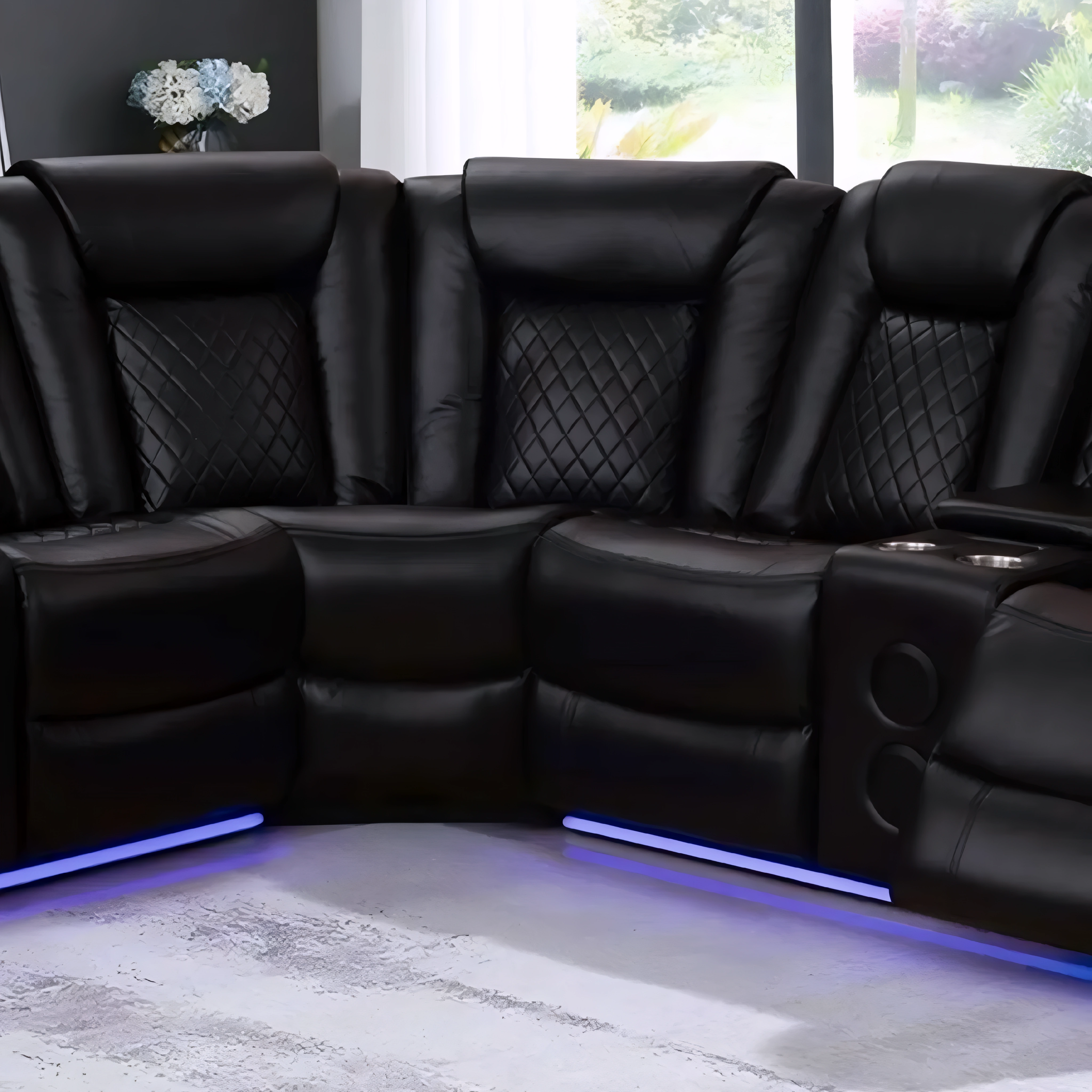 Merkan – Modular Power Recliner Sectional – Black