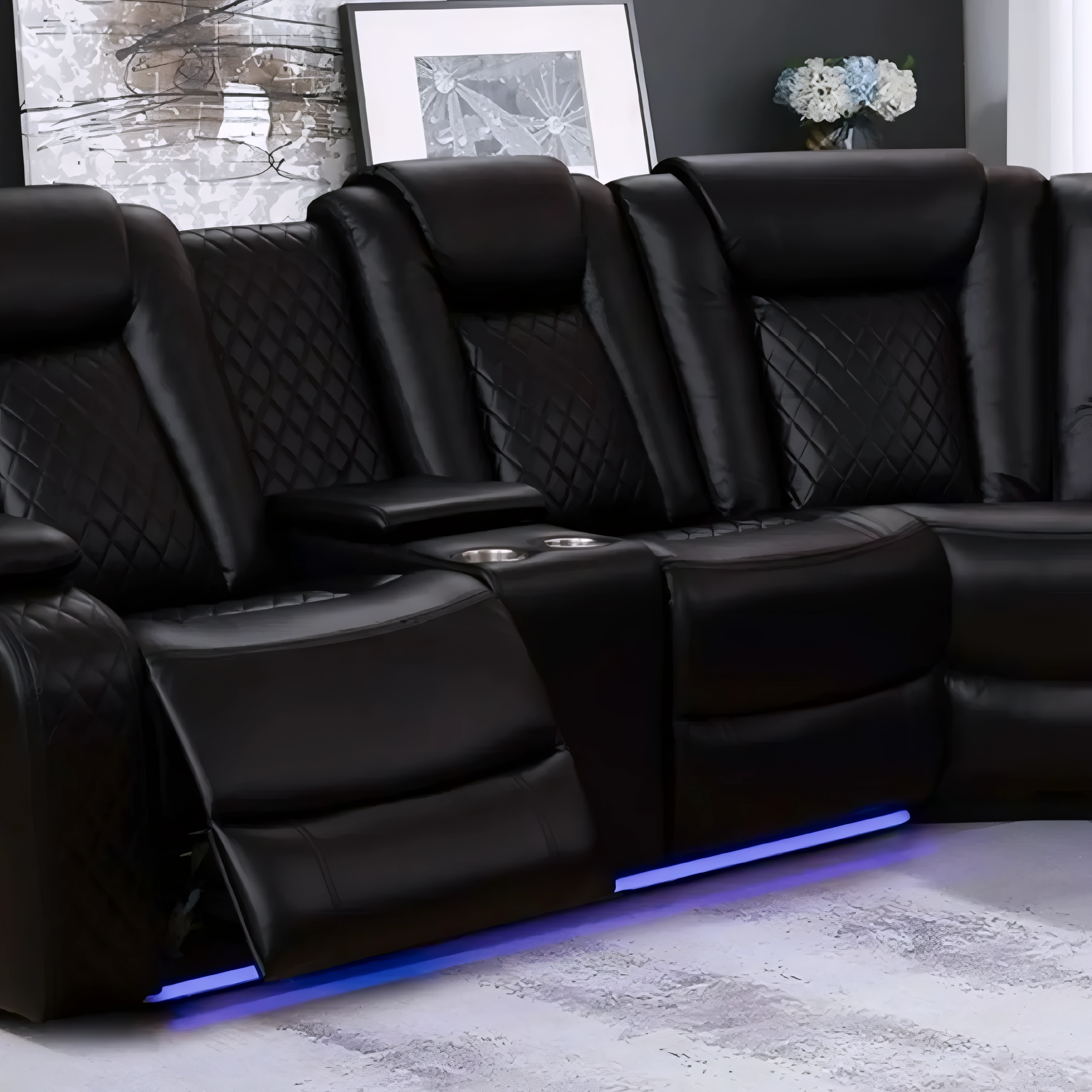 Merkan – Modular Power Recliner Sectional – Black