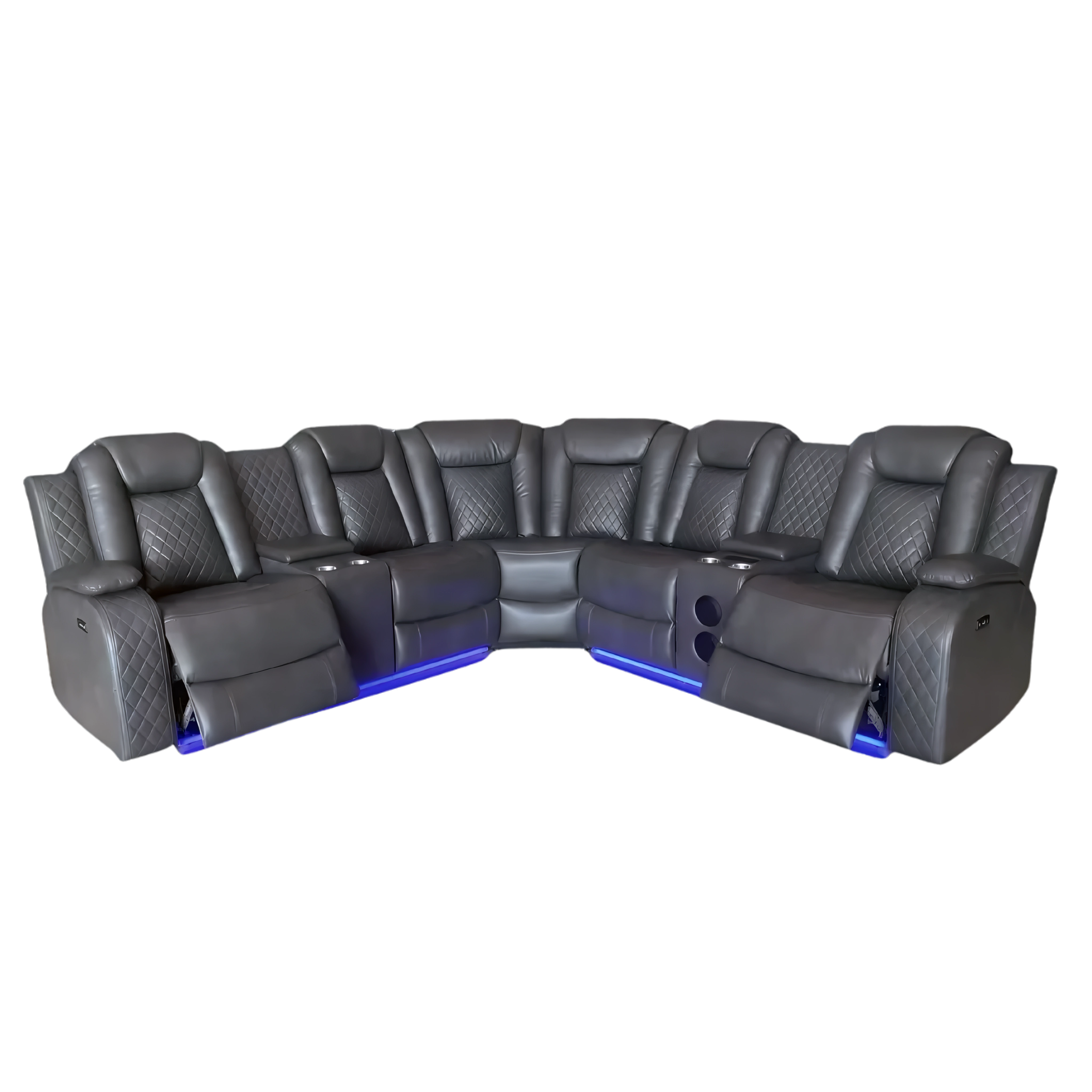 Merkan – Power Recliner Sectional – Grey