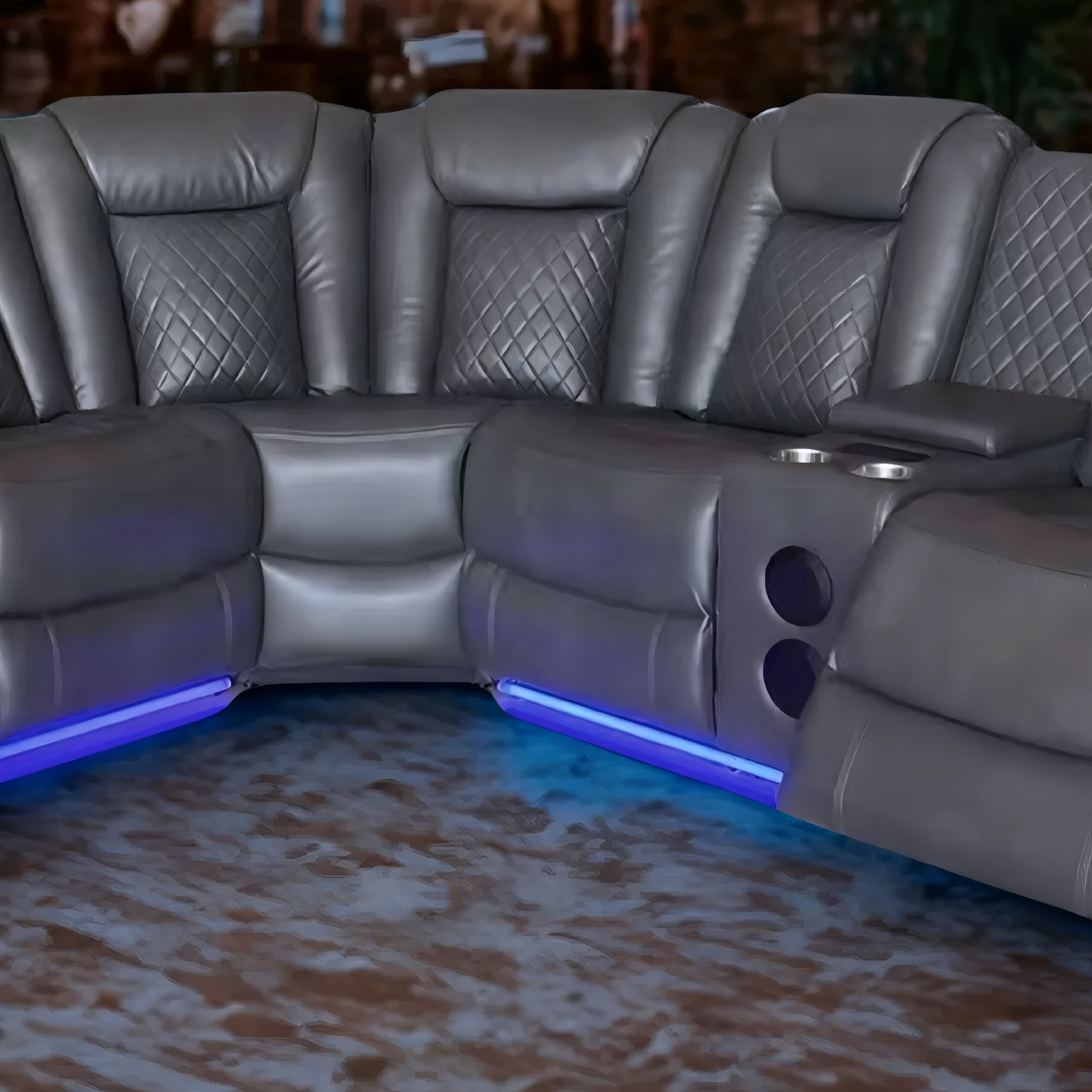 Merkan – Power Recliner Sectional – Grey