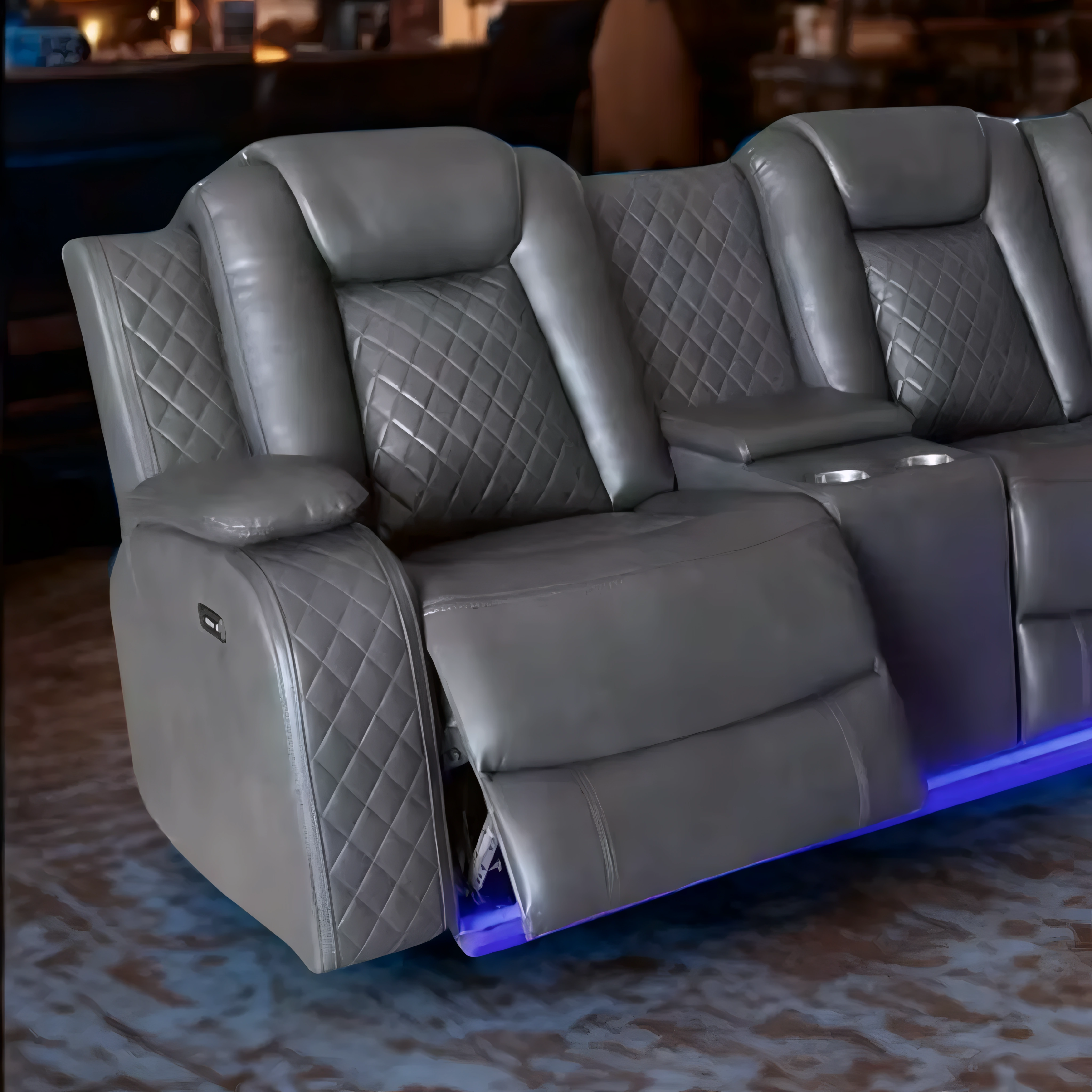 Merkan – Power Recliner Sectional – Grey