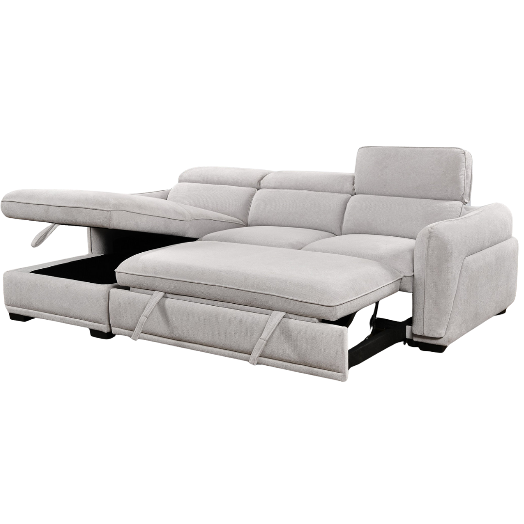 Meryn – Canapé-lit d'angle – Gris clair