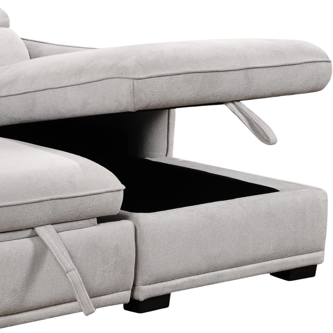 Meryn – Canapé-lit d'angle – Gris clair