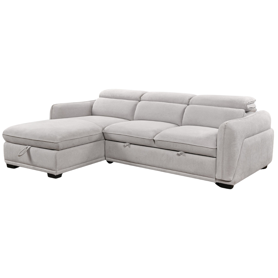 Meryn – Canapé-lit d'angle – Gris clair