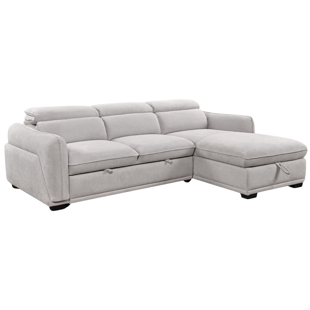 Meryn – Canapé-lit d'angle – Gris clair