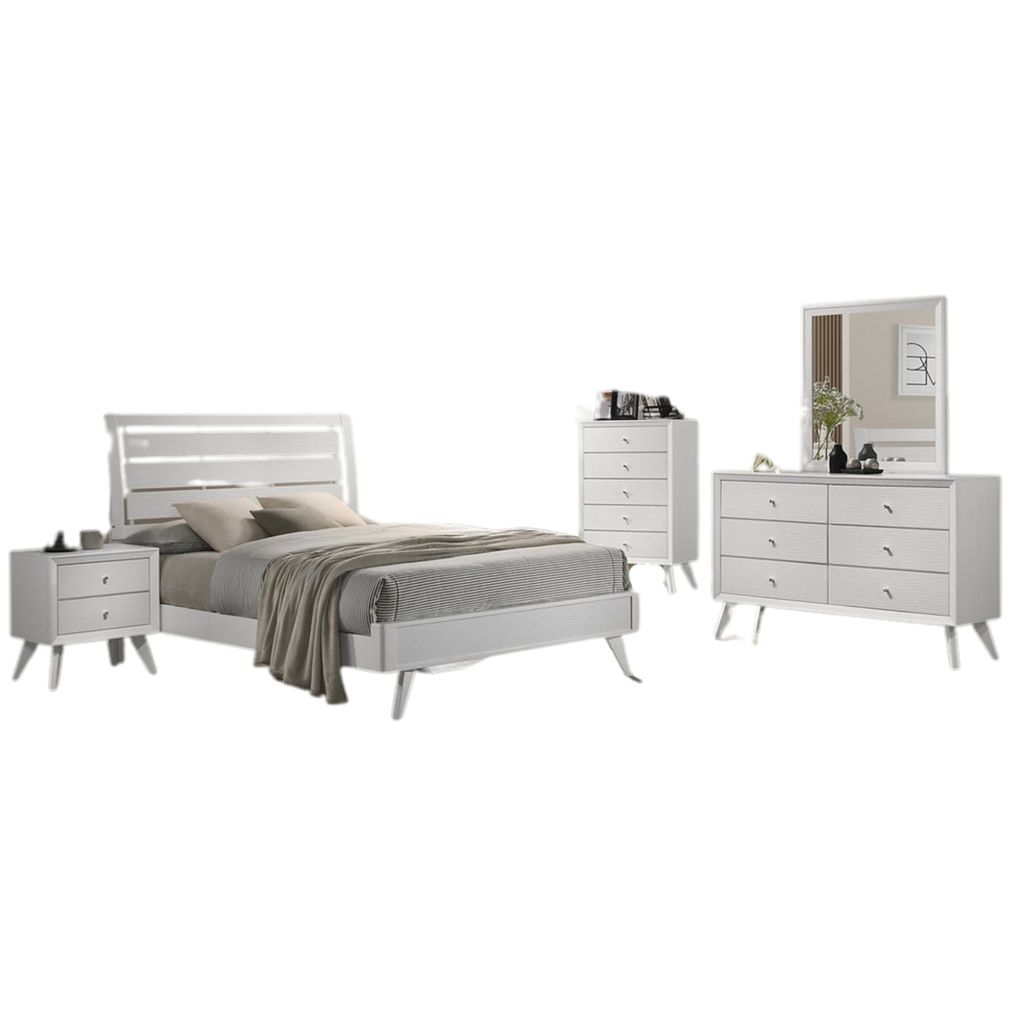Queen Bedroom Set – Mia White