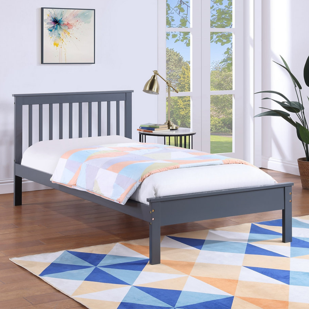 Mirlo – Lit simple – Bois (Gris)