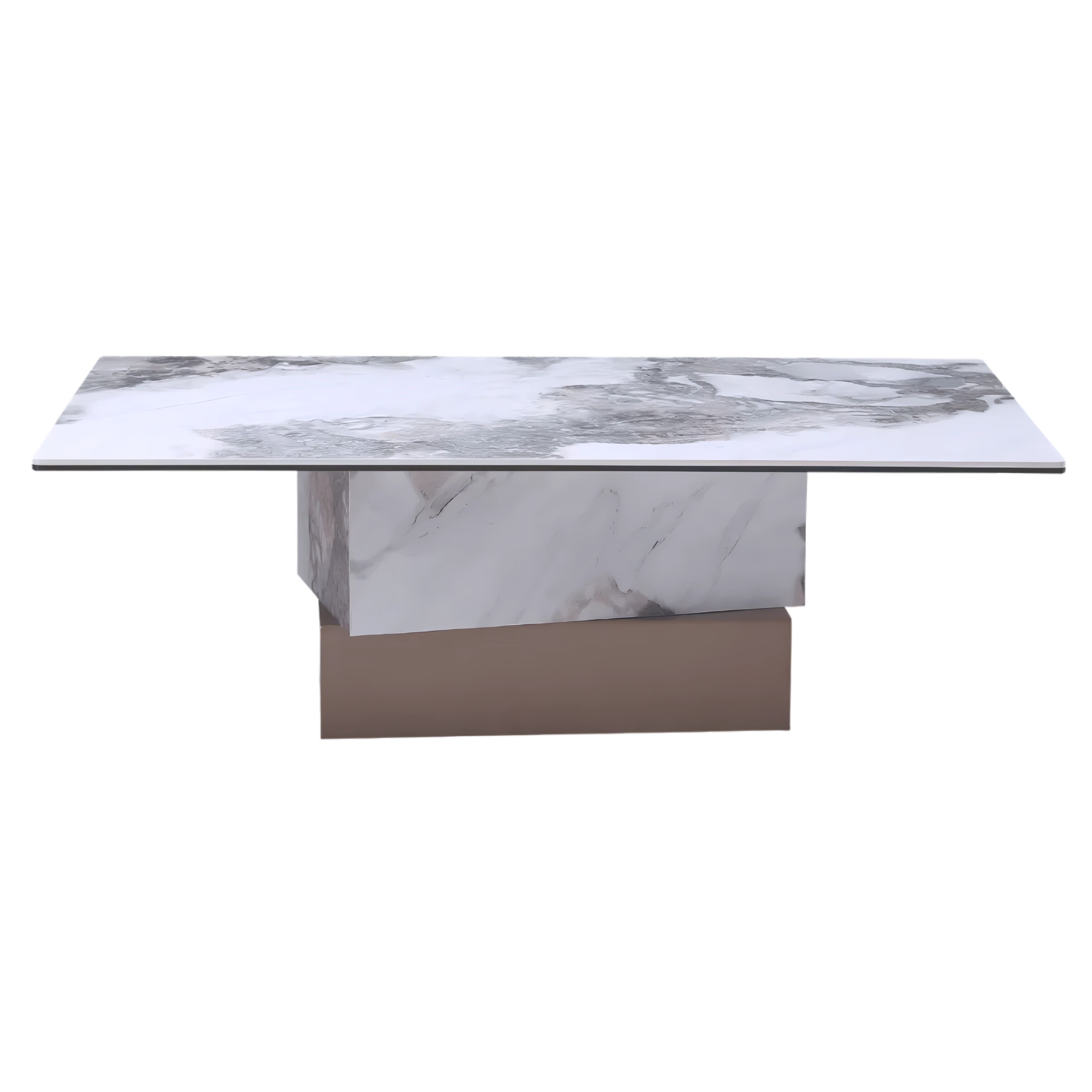 Mistrion – Table basse et table d'appoint en marbre – Pied en laiton