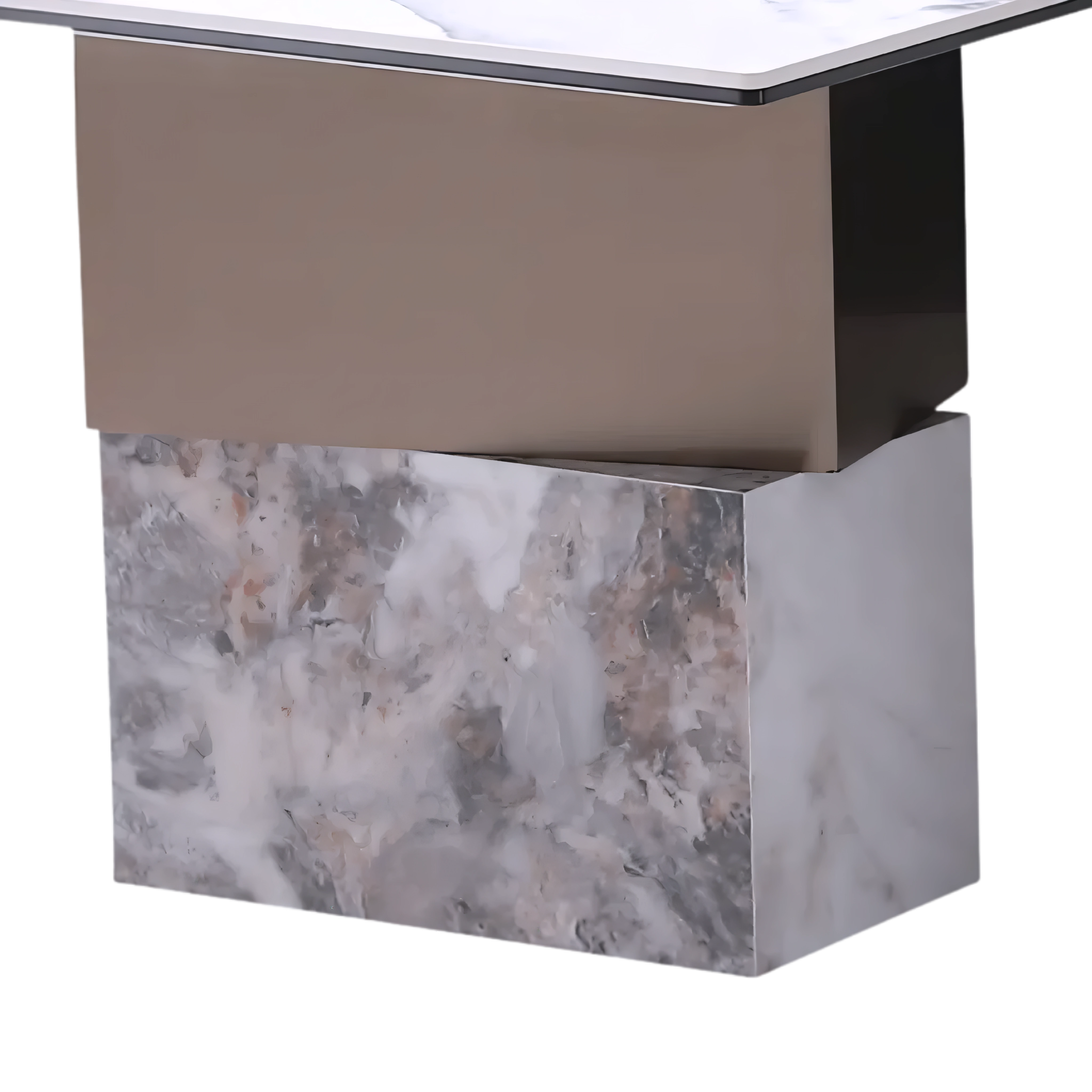 Mistrion – Table basse et table d'appoint en marbre – Pied en laiton