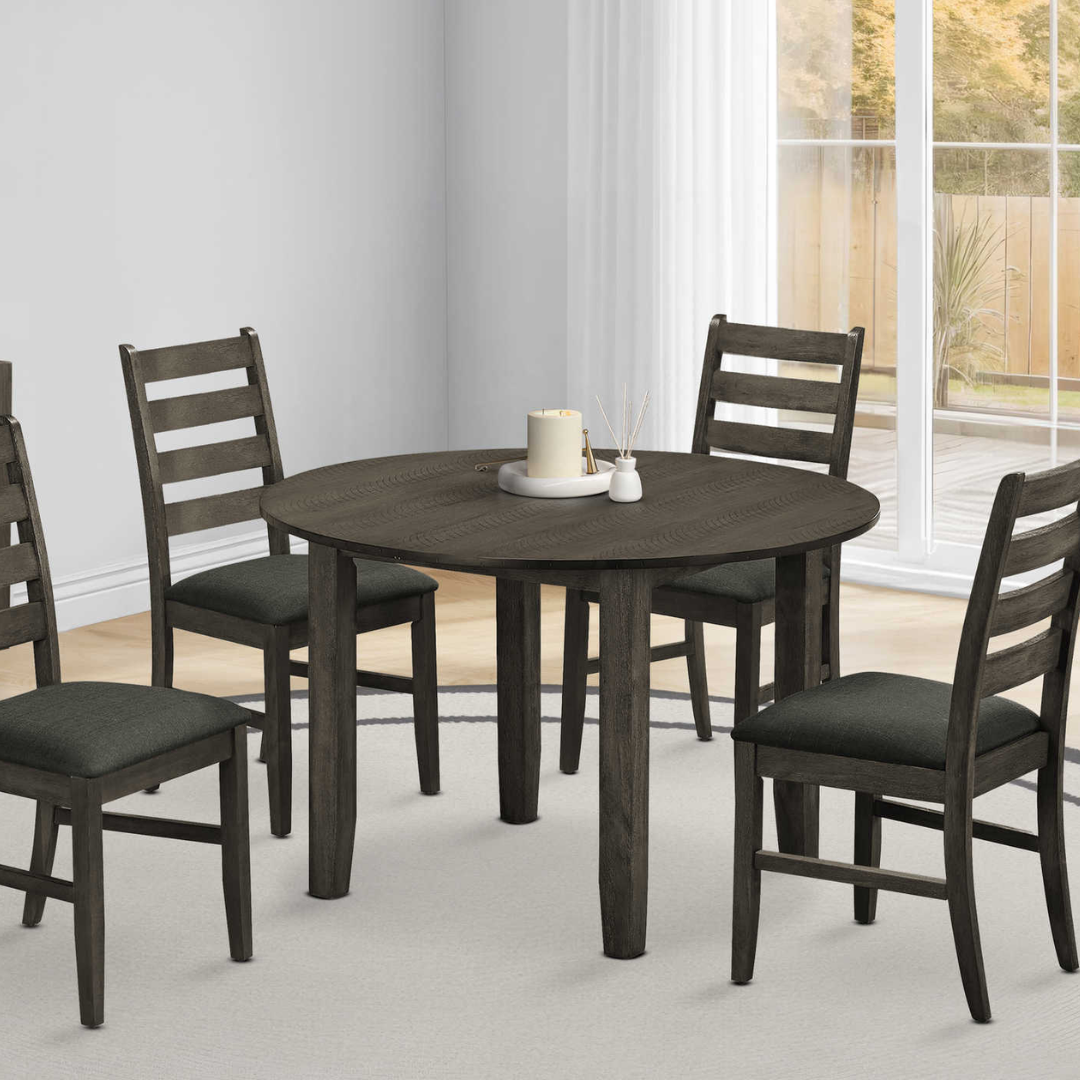 Eldrin – Round Dining Table – Antique Grey Veneer