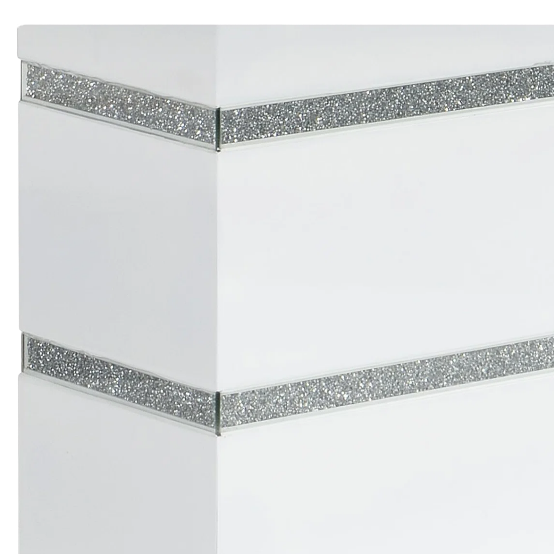 Verona – Dining Set – White High Gloss / Grey Velvet