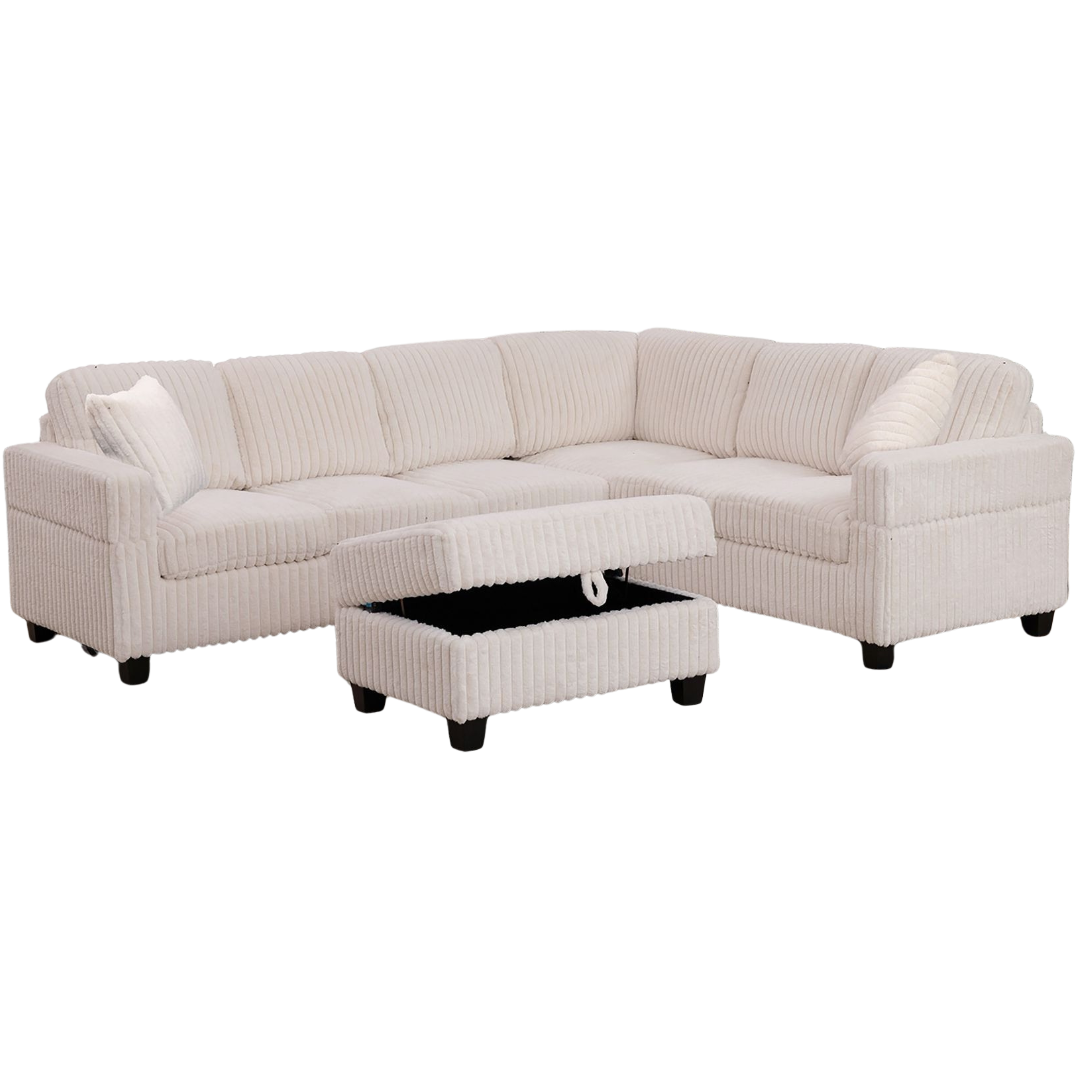 Nexa – Canapé d'angle réversible – Velours beige