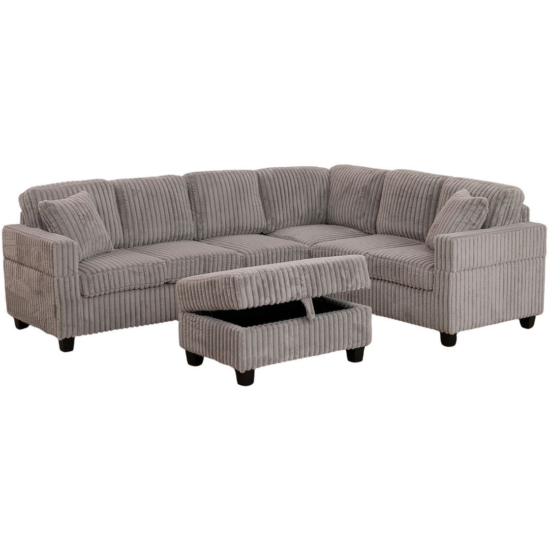 Nexa – Canapé d'angle réversible – Velours gris