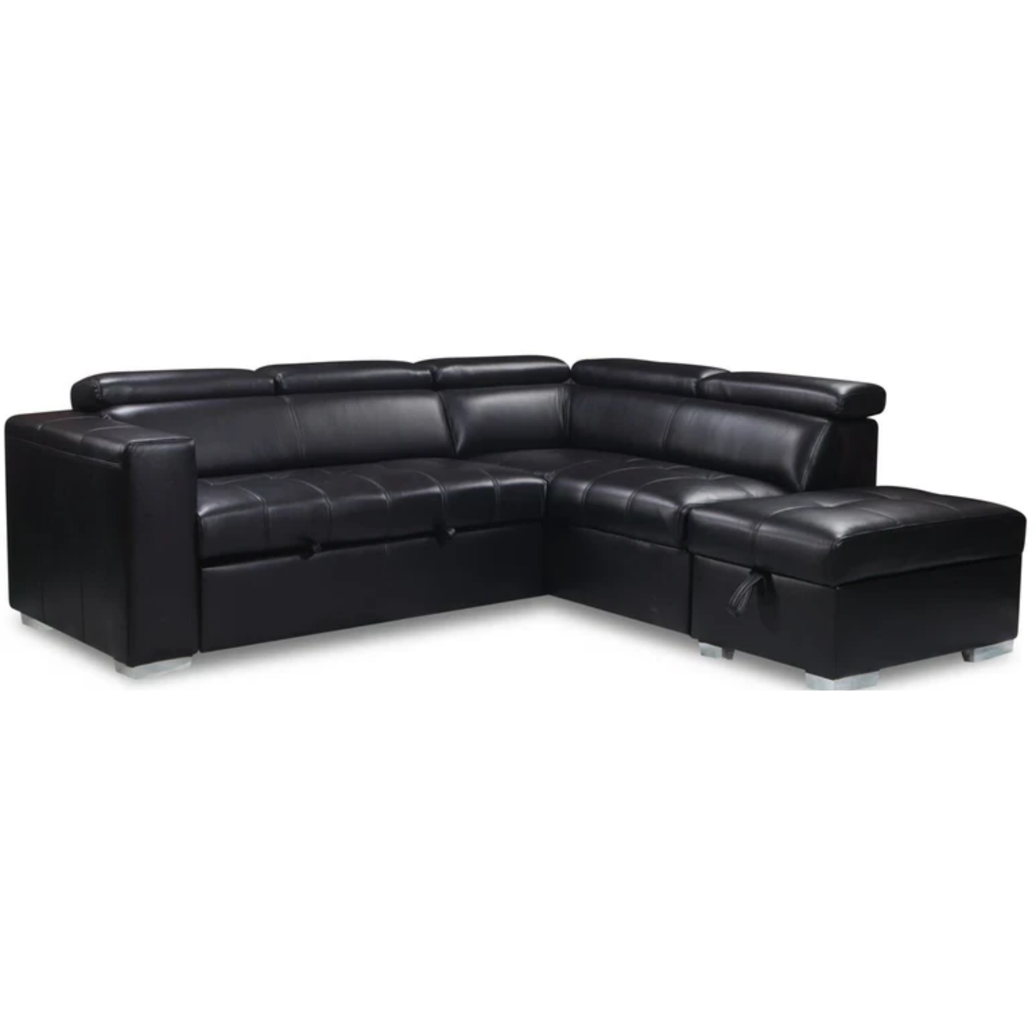 Nano - Modern Sofa Bed Sectional With Adjustable Headrests & Storage Ottoman