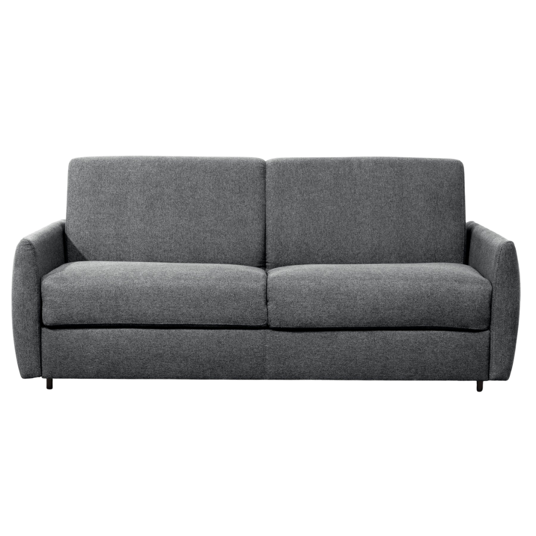 Navira – Canapé-lit avec matelas en mousse à mémoire de forme de 12,5 cm – Gris foncé