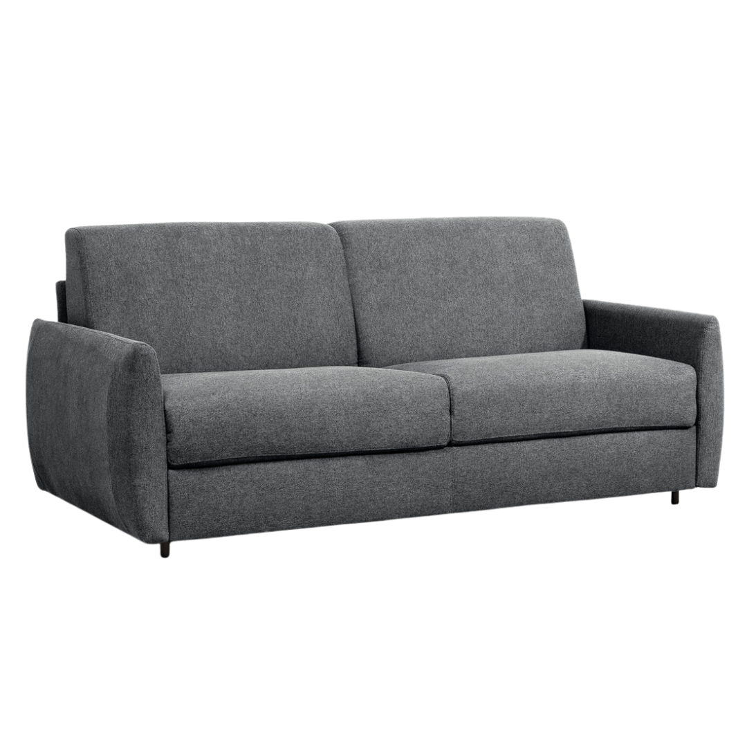 Navira – Canapé-lit avec matelas en mousse à mémoire de forme de 12,5 cm – Gris foncé