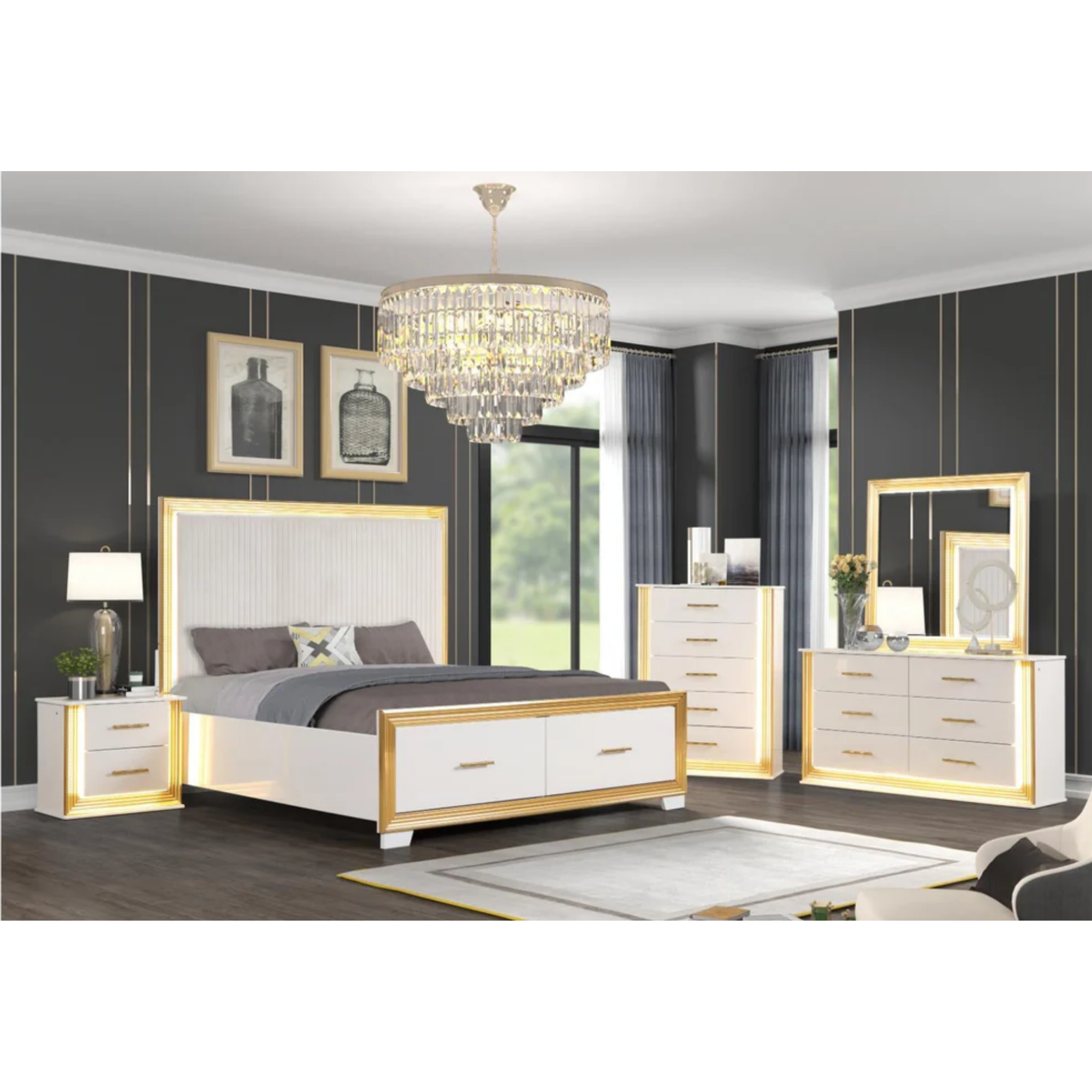 King Bedroom Set – Obsession Silver