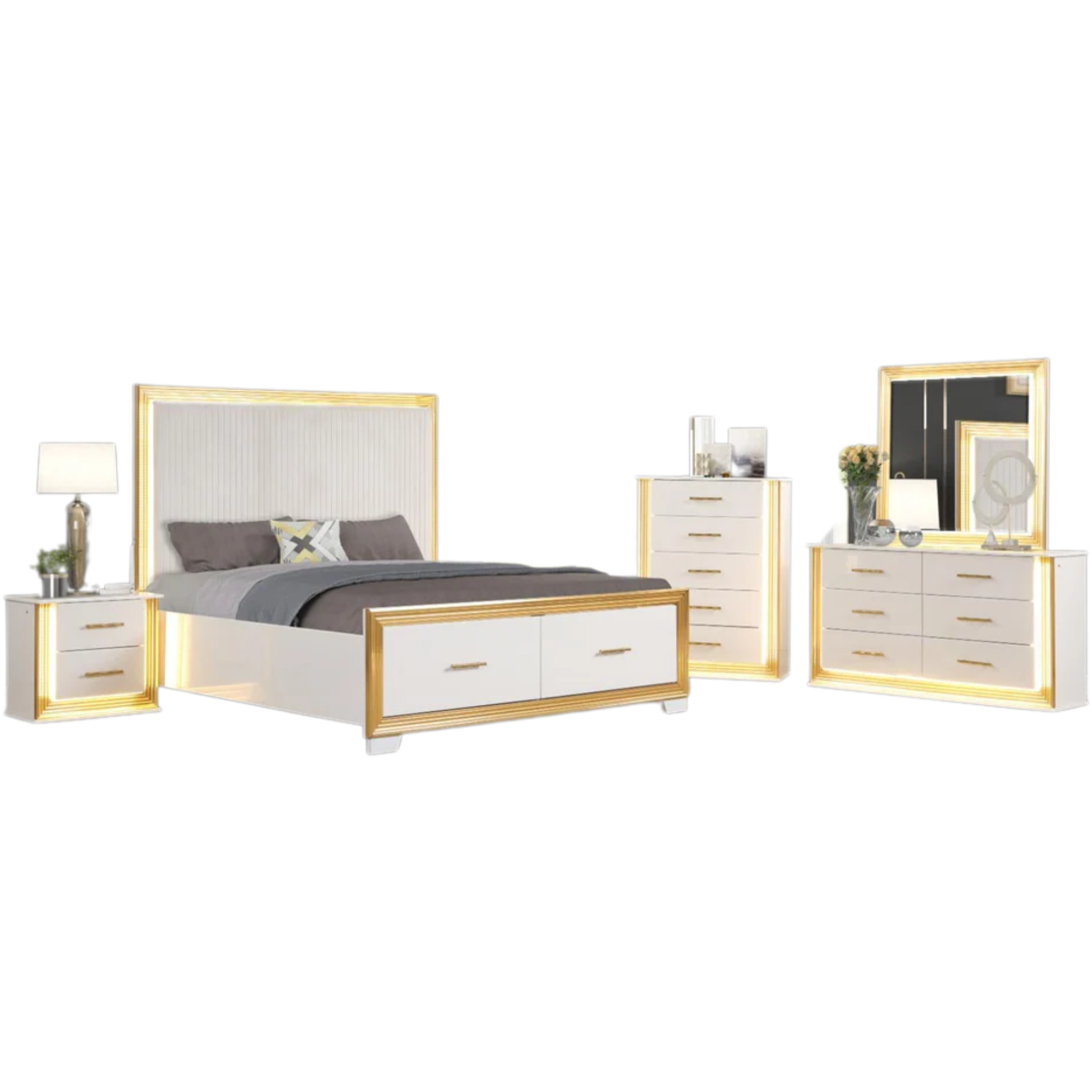 Queen Bedroom Set – Obsession Silver