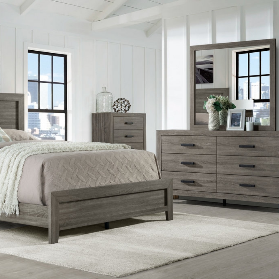 Stonebrook – Commode à 5 tiroirs – Finition bois taupe