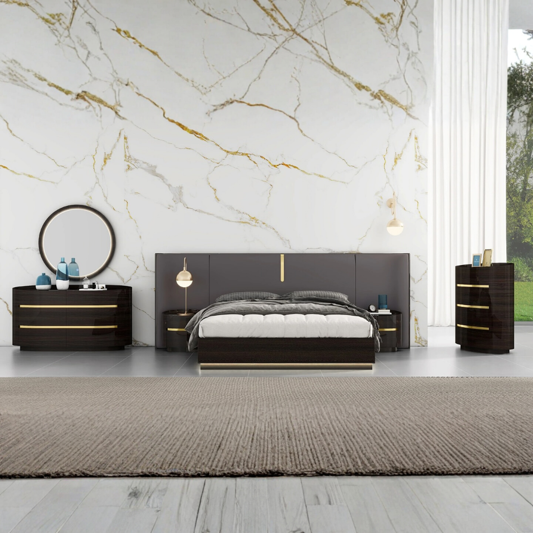 Orobella – Bedroom Set – King – Dark Oak