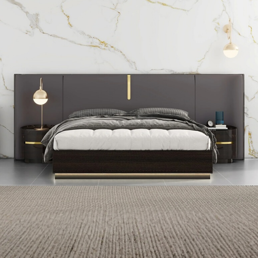 Orobella – Ensemble de chambre à coucher – King – Chêne foncé