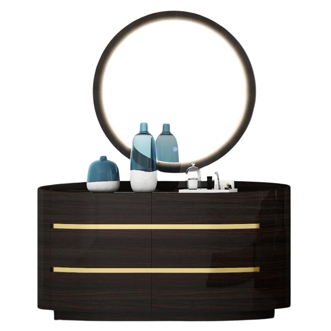 Orobella – Ensemble de chambre à coucher – King – Chêne foncé