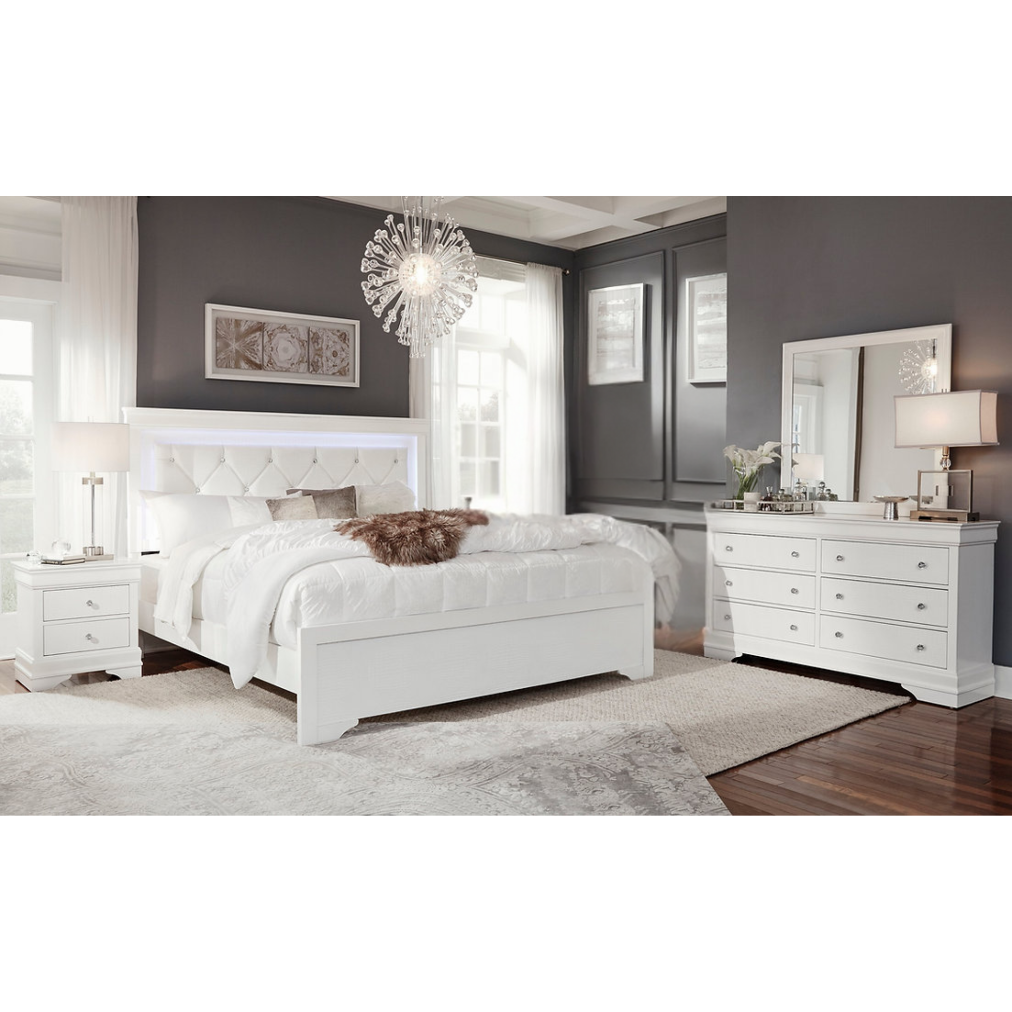 King Bedroom Set - Pompei White