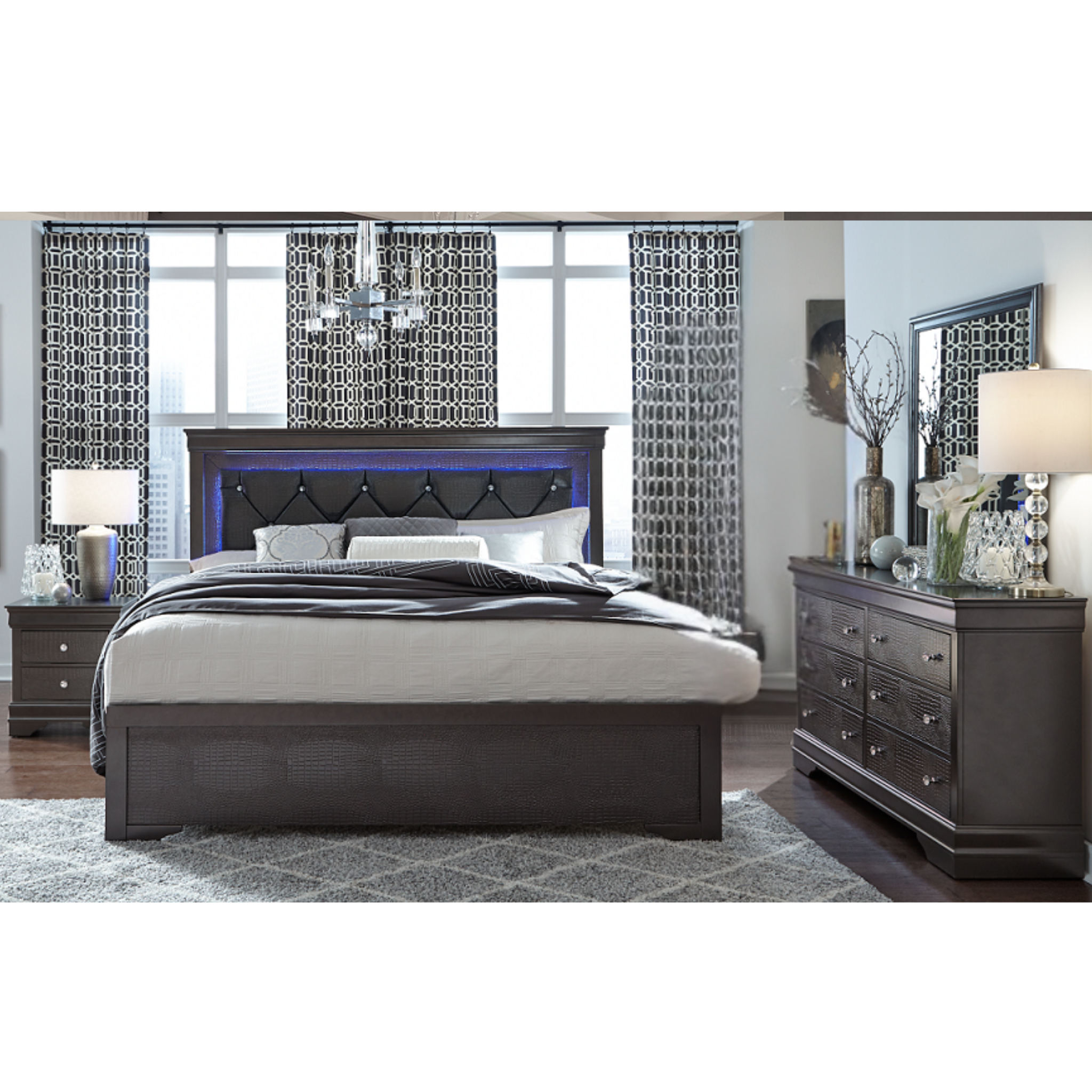 King Bedroom Set - Pompei Grey