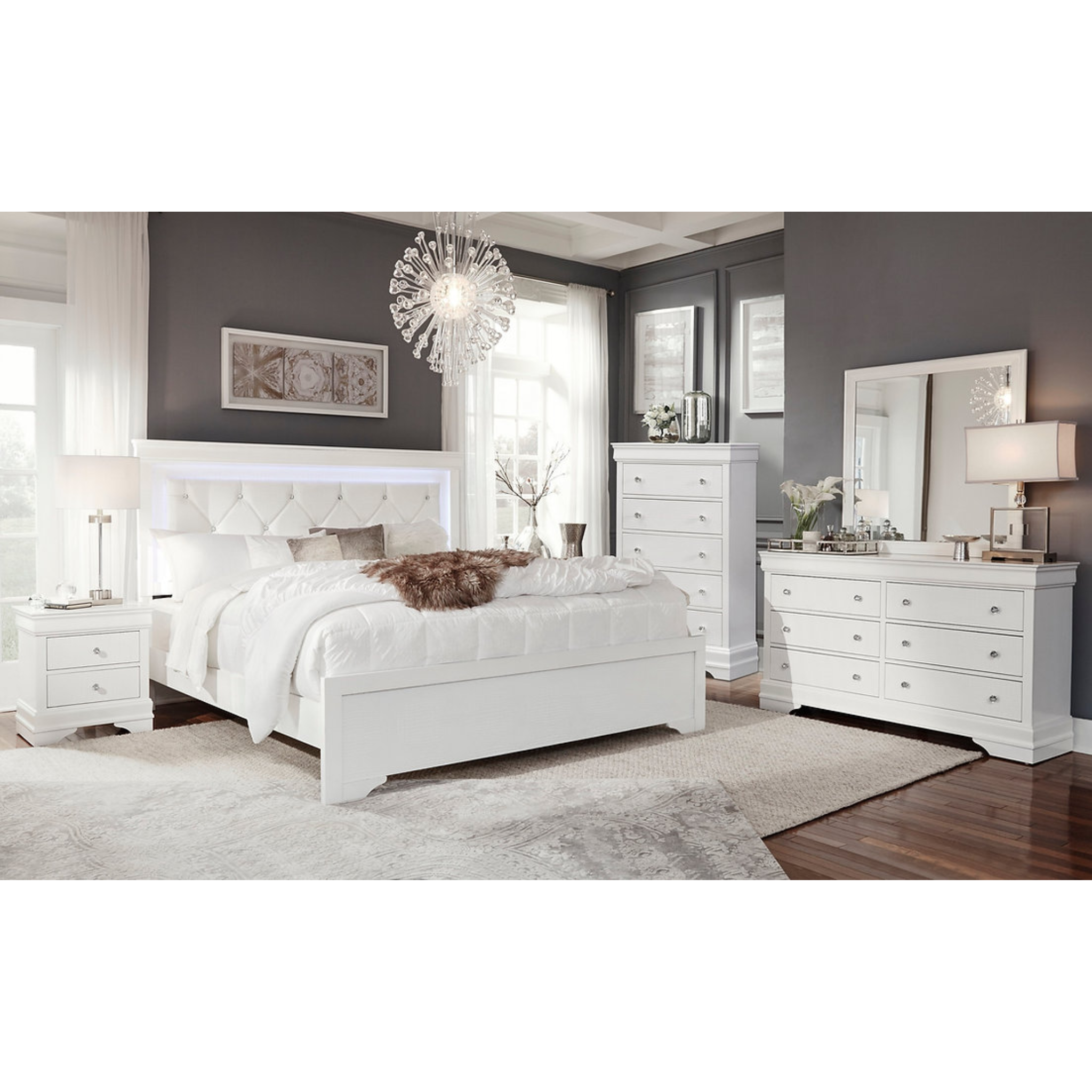 Ensemble de chambre King Size - Pompei Blanc