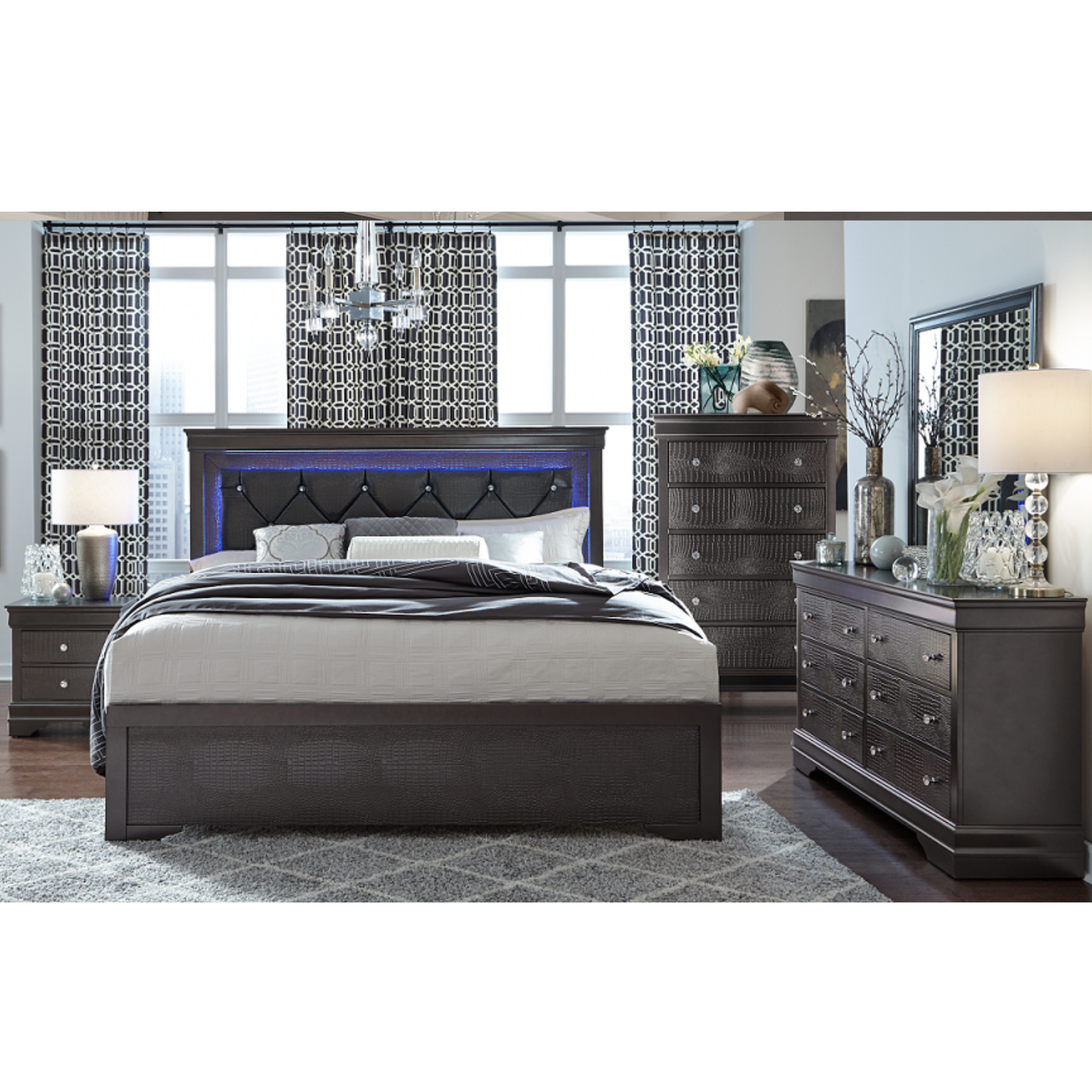 Ensemble de chambre King Size - Gris Pompéi