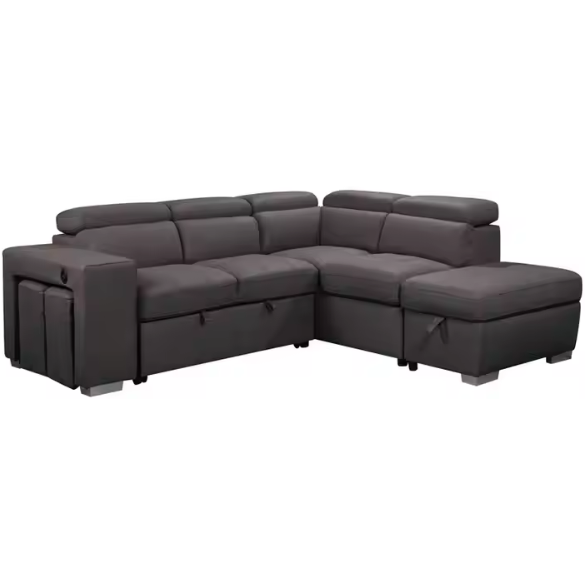 Positano - Modern Sofa Bed Sectional With Adjustable Headrests, Stools & USB Ports