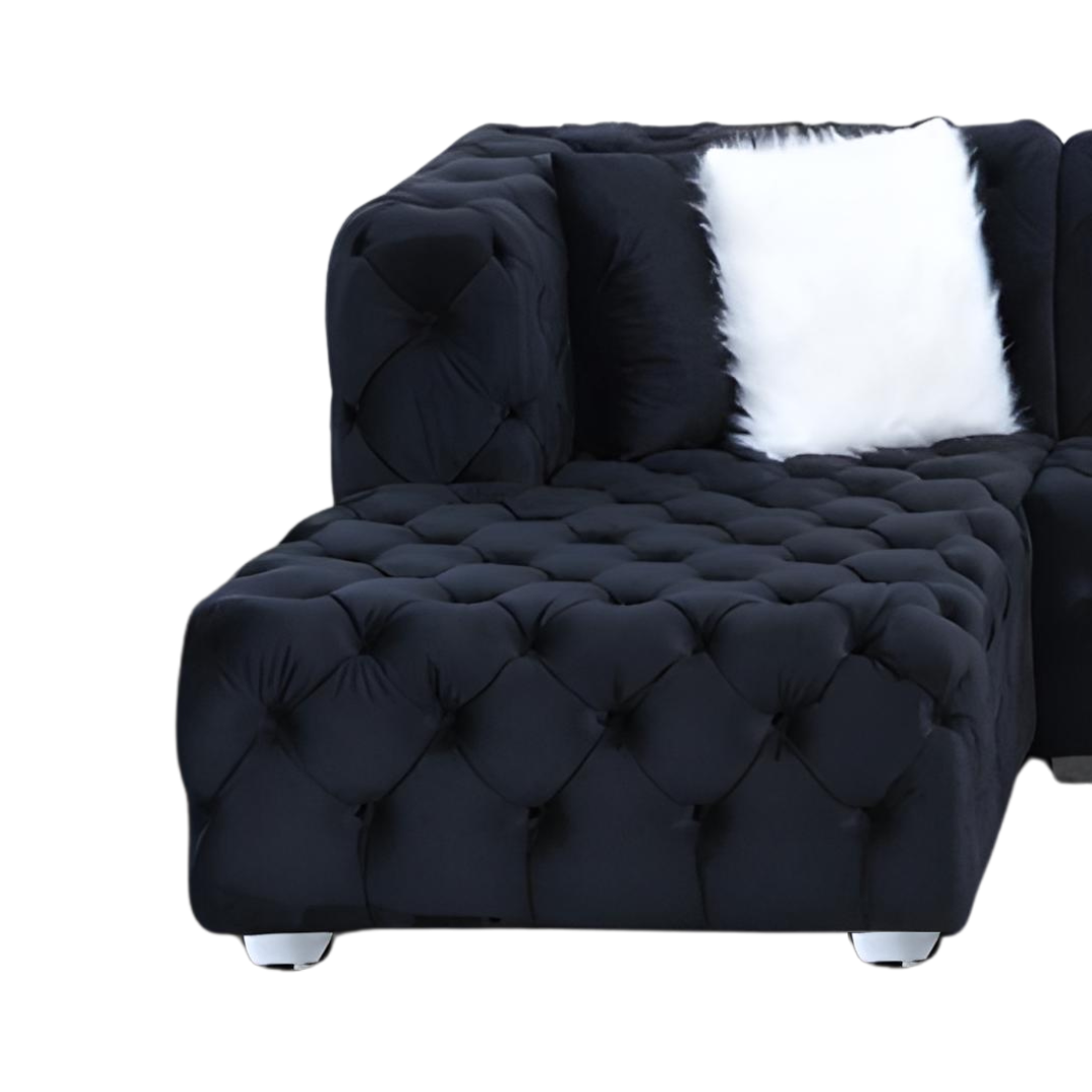 Ravo – Canapé d'angle réversible – Velours noir