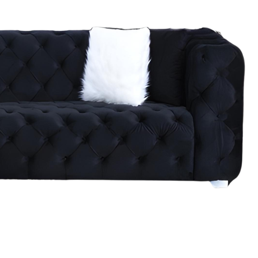 Ravo – Canapé d'angle réversible – Velours noir