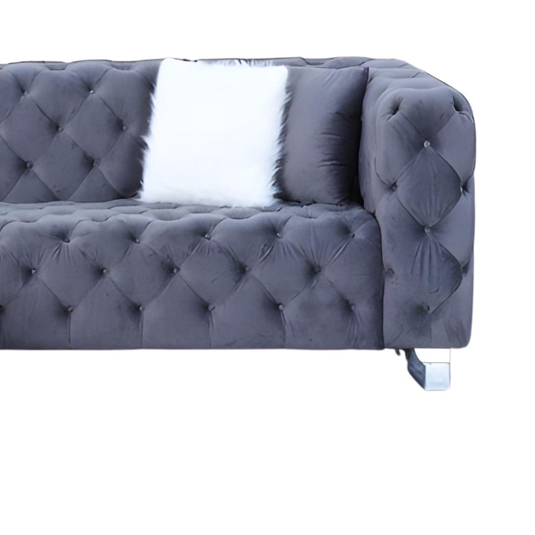 Ravo – Canapé d'angle réversible – Velours gris