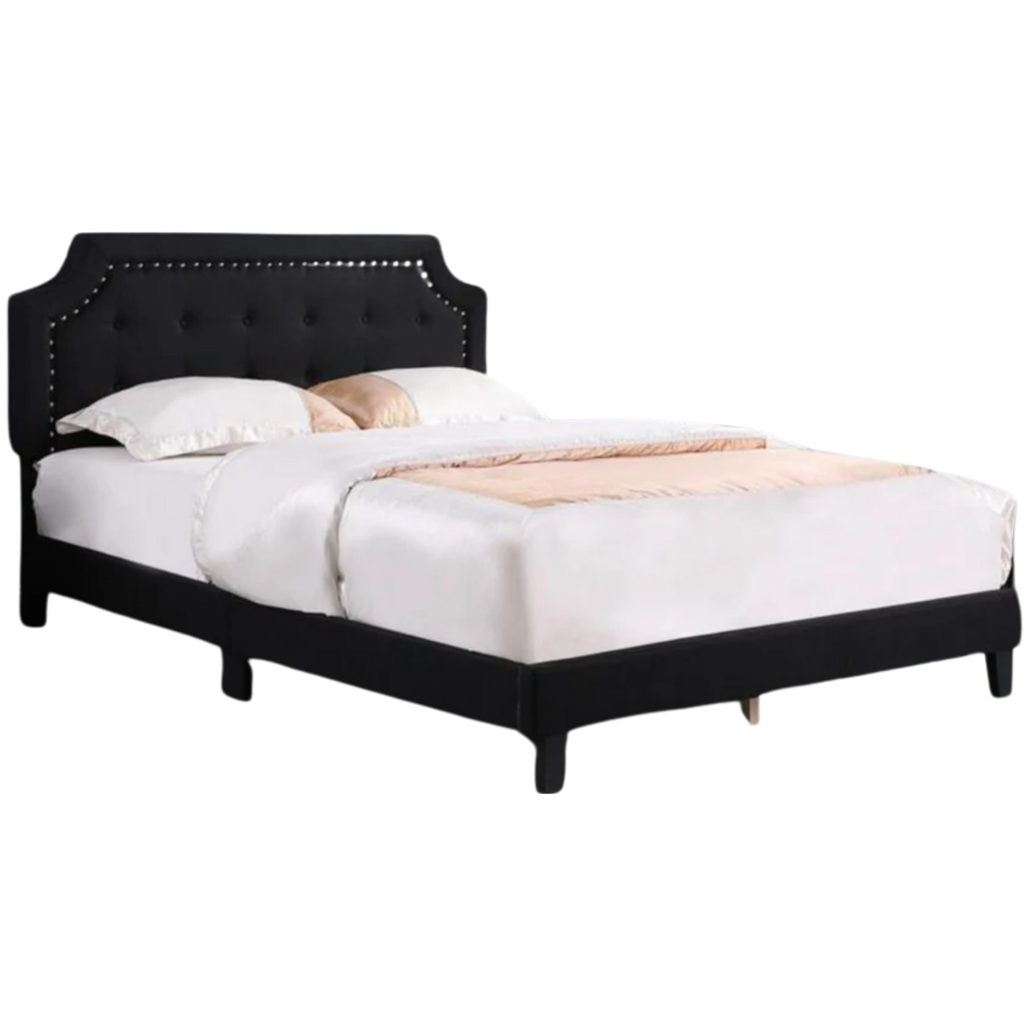 Lit King Size - RAYAN - Cadre de lit en tissu rembourré
