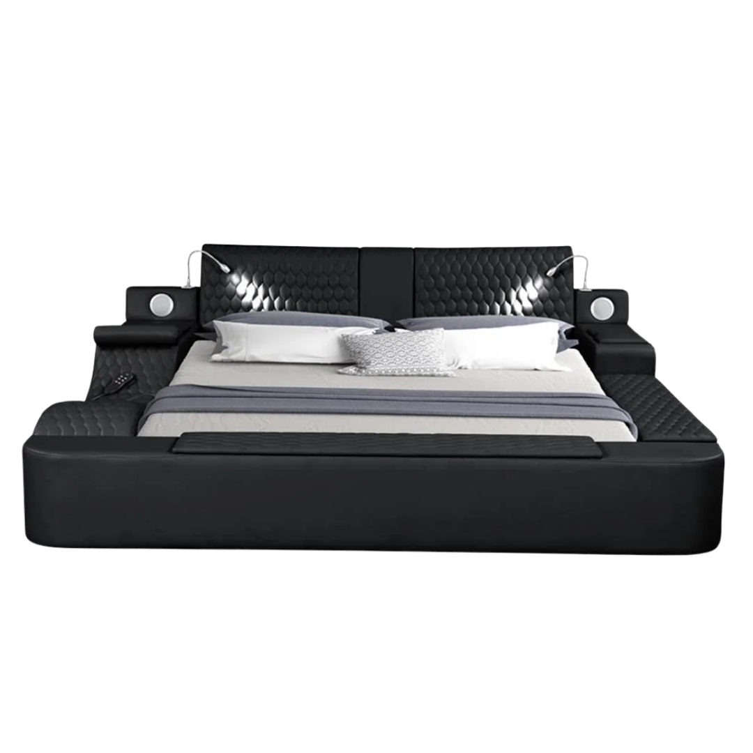 Rezova – Queen Bed – PU (Black)