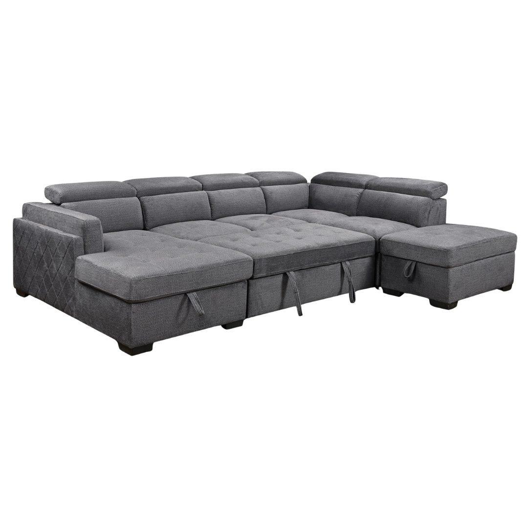 Rivex – Canapé-lit d'angle – Gris