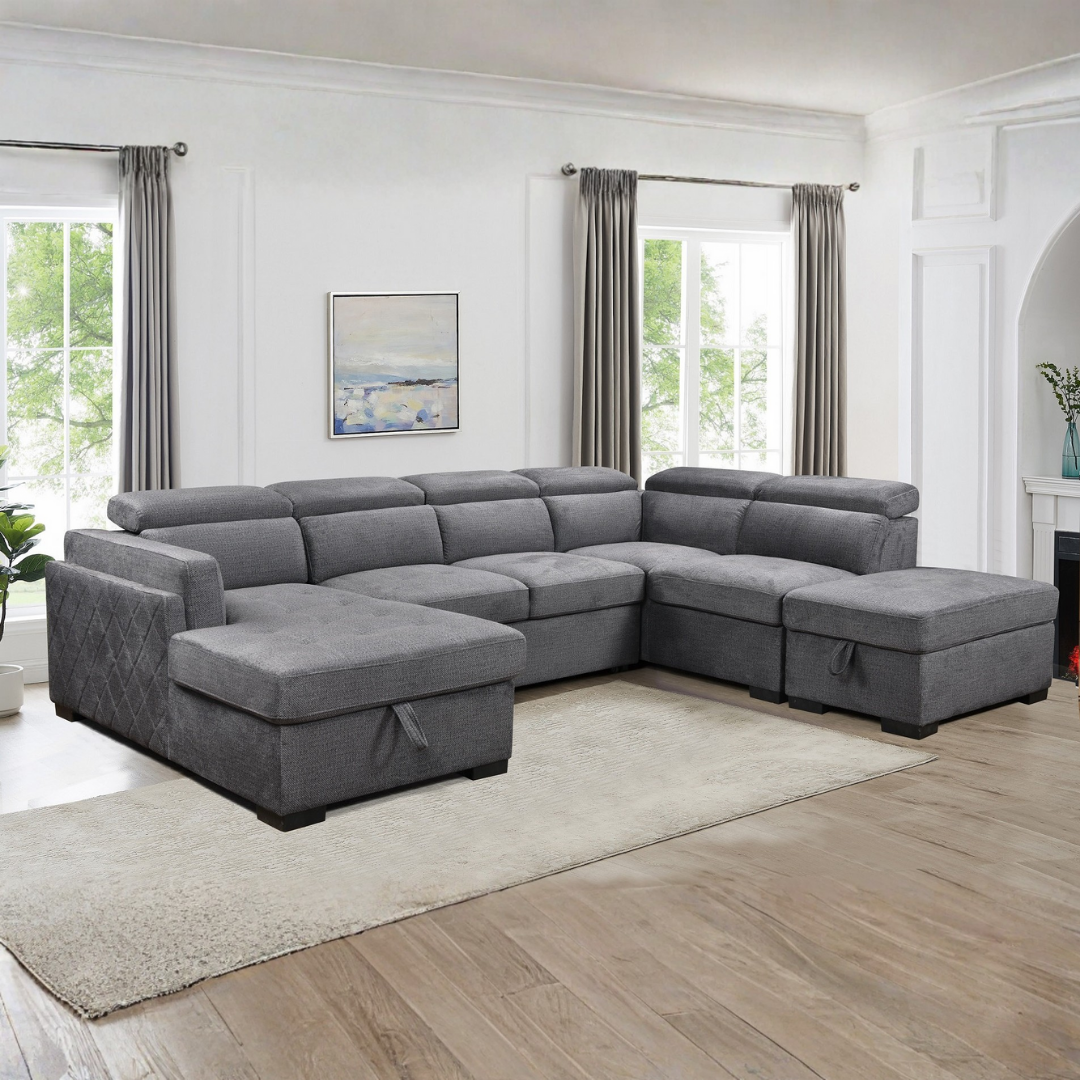 Rivex – Canapé-lit d'angle – Gris