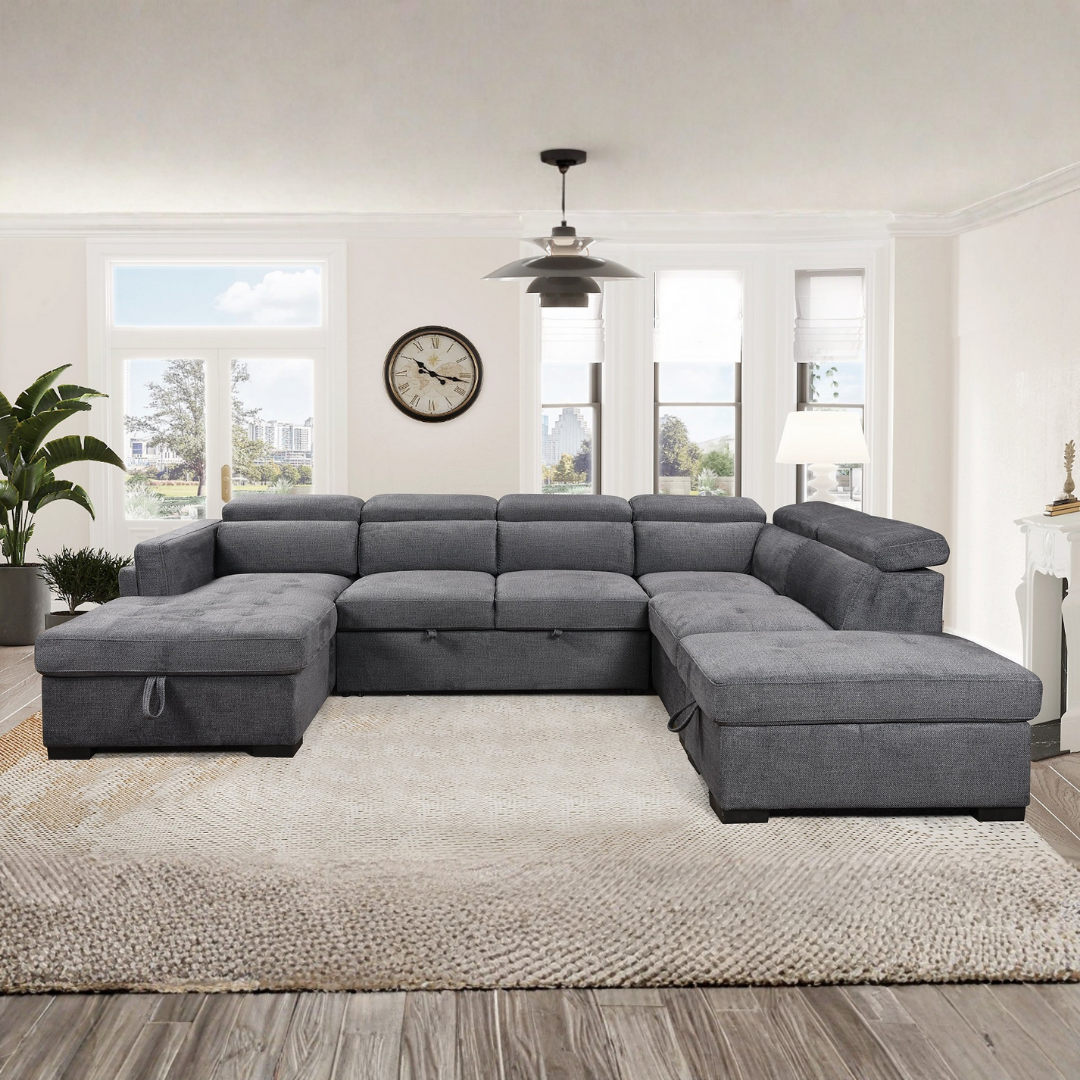 Rivex – Canapé-lit d'angle – Gris