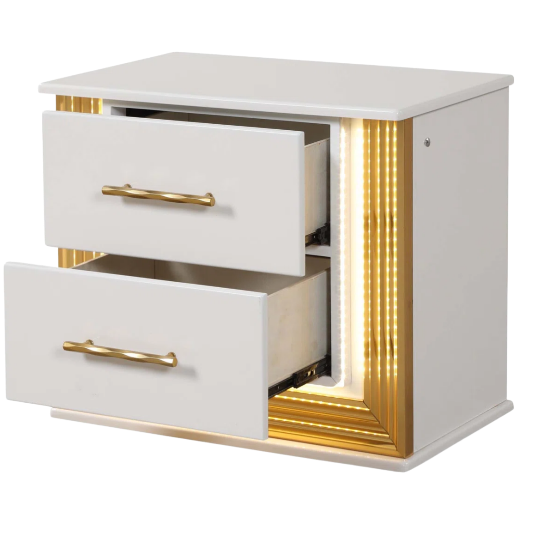 Rosaluxe – Bedroom Set – King – White/Rose Gold