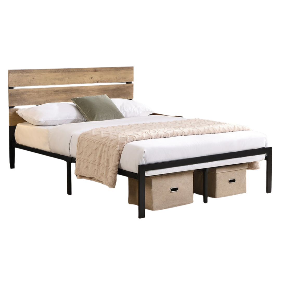 Rustel – Queen Bed – Metal/Wood