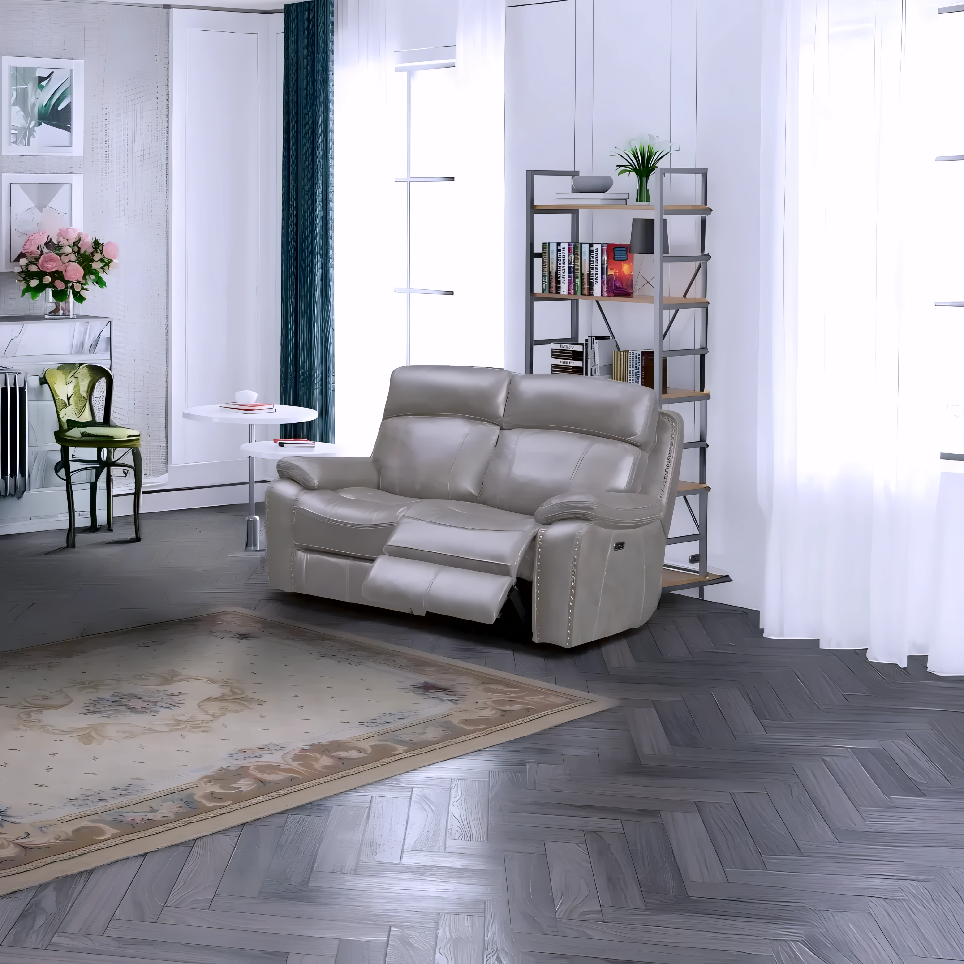 Rylmar – Leather-Gel Power Recliner Set – Stone