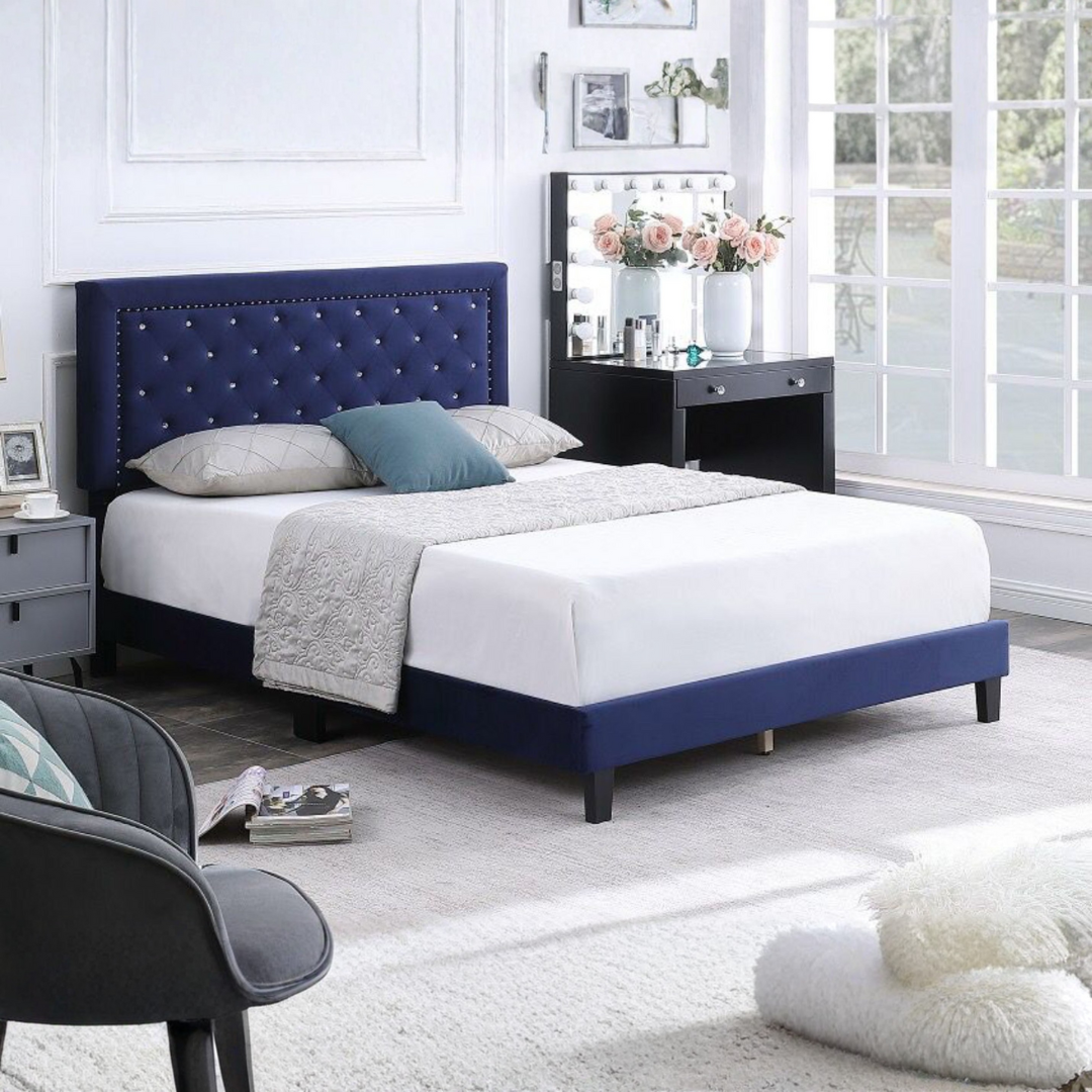 Valtreno – Lit King Velvet – Bleu