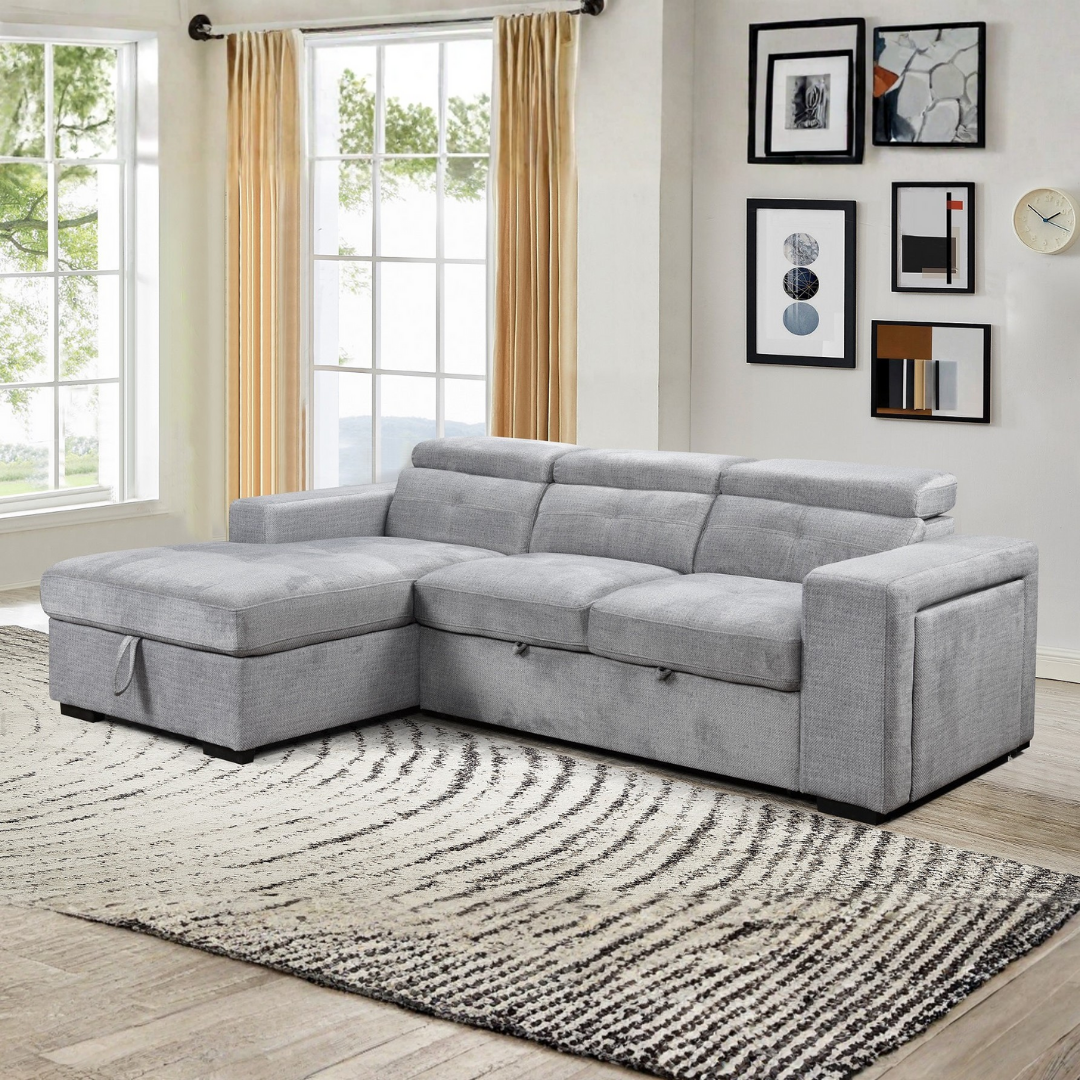 Saviro – Canapé-lit d'angle – Gris