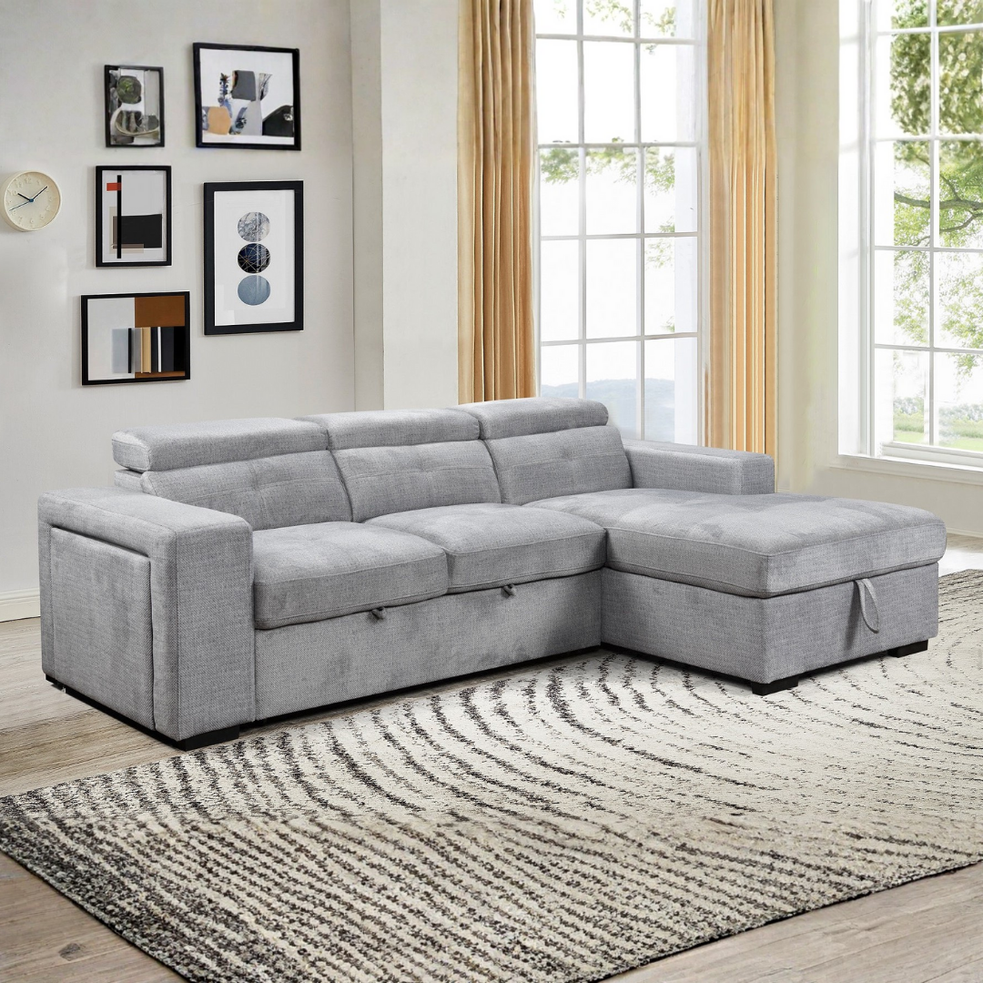 Saviro – Canapé-lit d'angle – Gris