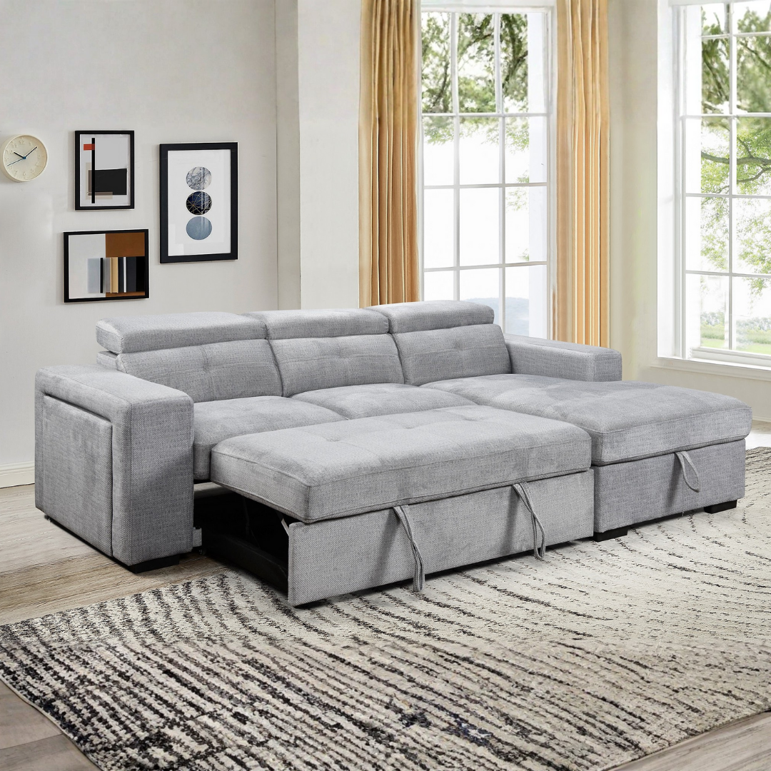 Saviro – Canapé-lit d'angle – Gris